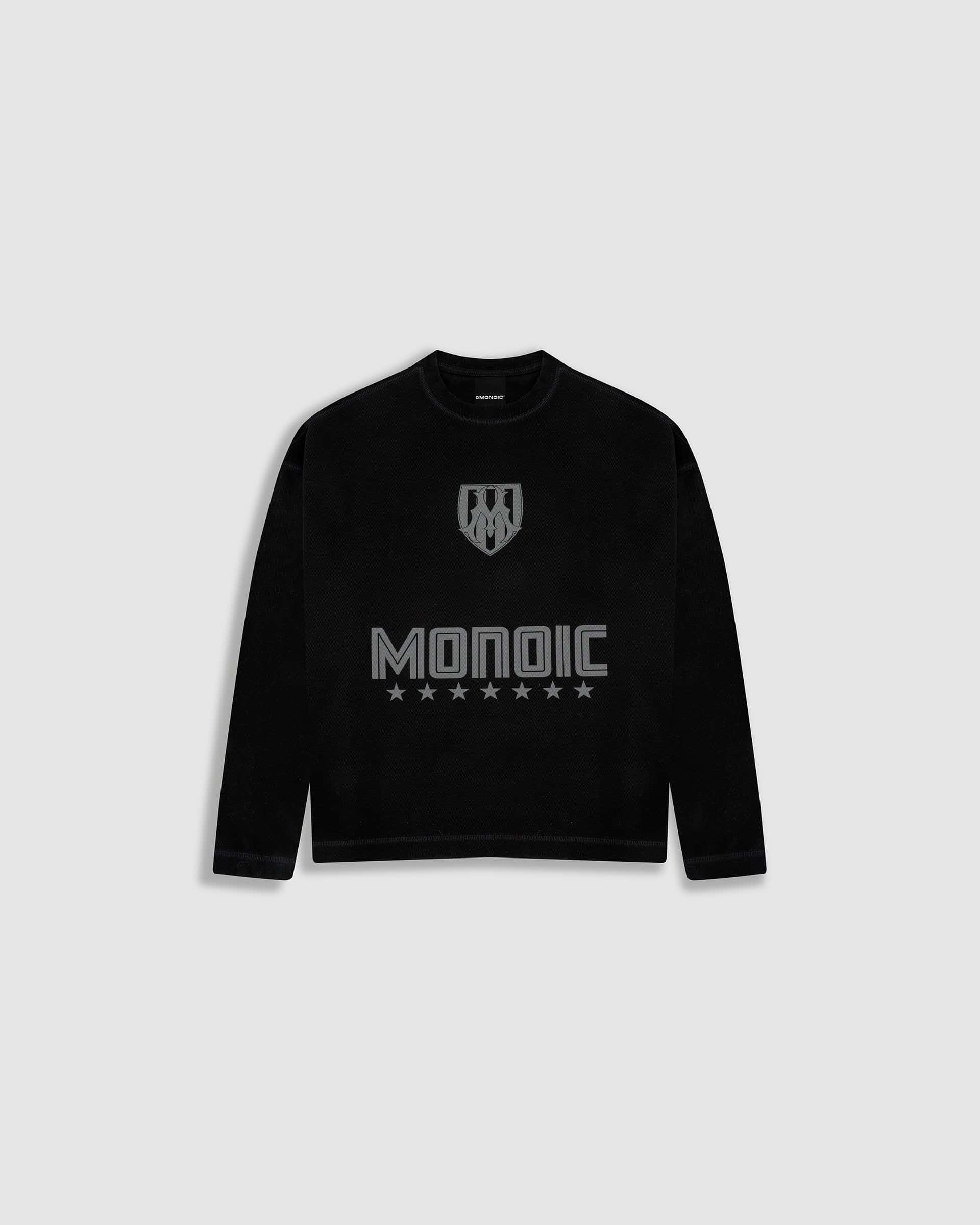 Camiseta Oversized Shield Waffle Long Sleeve - Negro (Exclusive)
