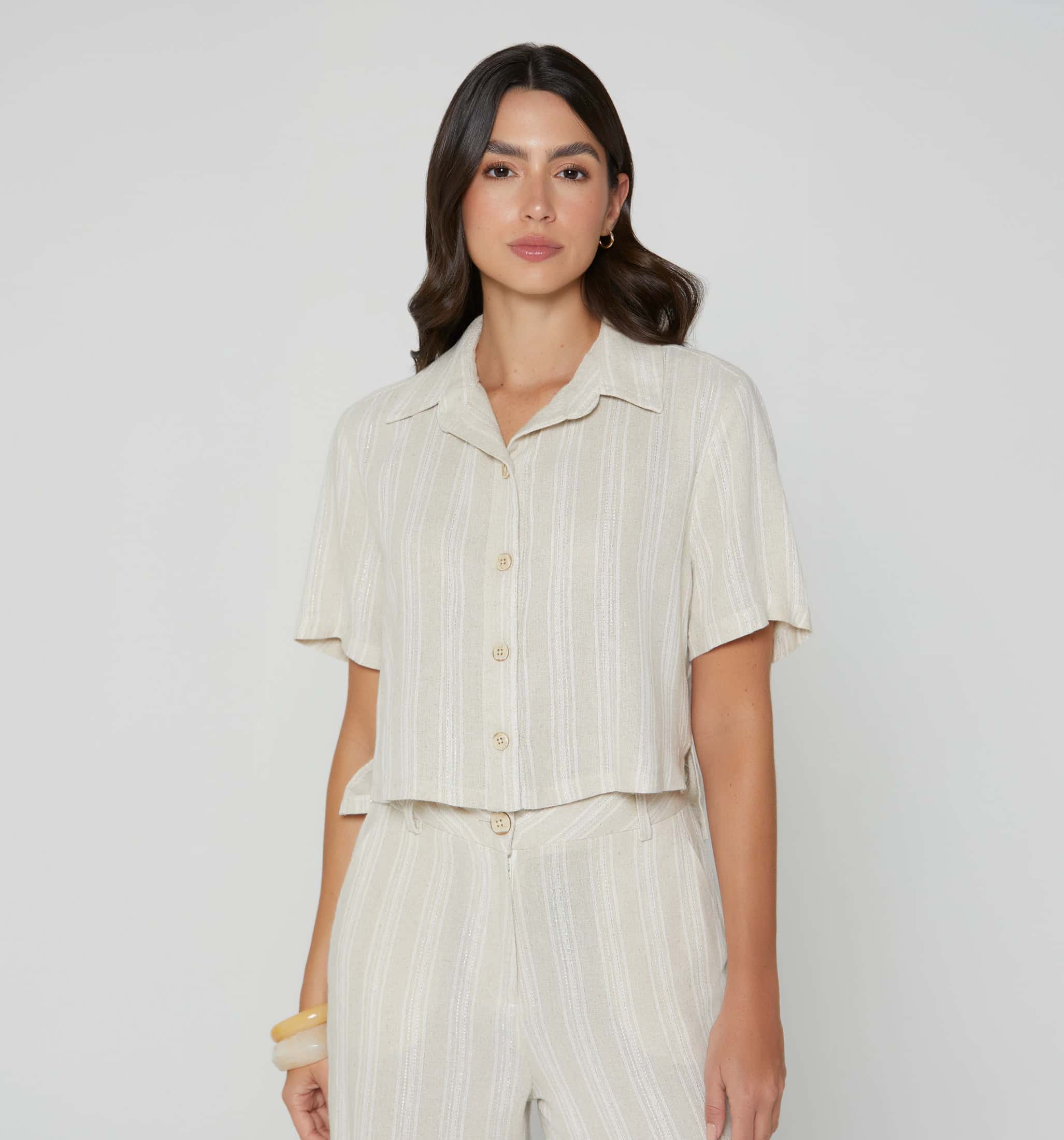 Blusa boxy manga corta