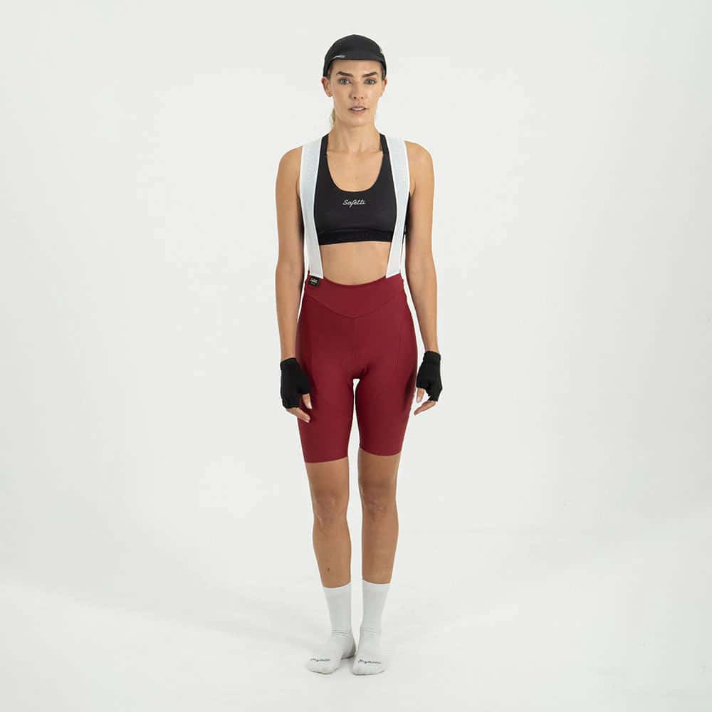 PANTALONETA CICLISMO CON CARGADERAS GIRONA TERRACOTA PARA MUJER - miniatura 1