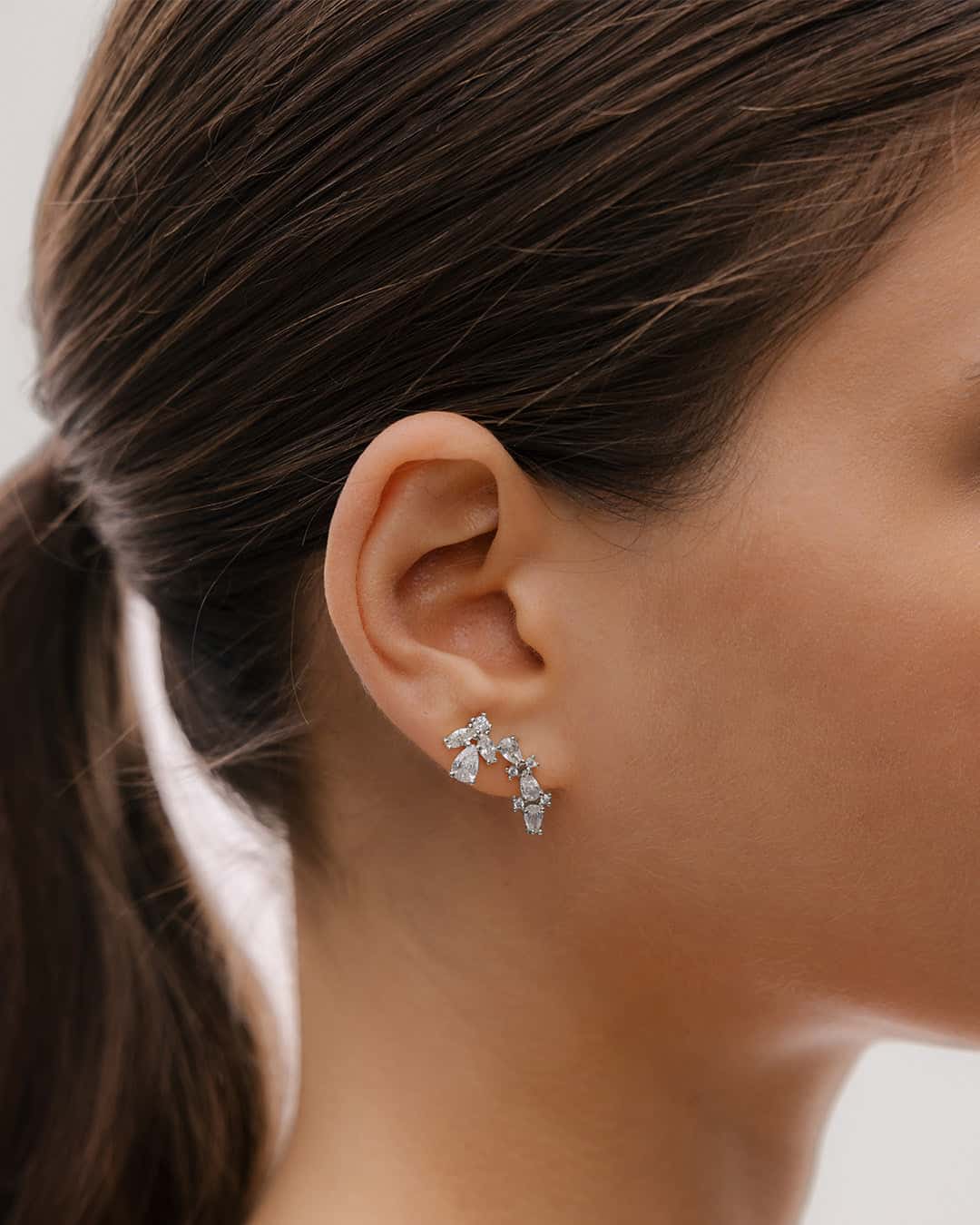 Aretes Flor Cristales