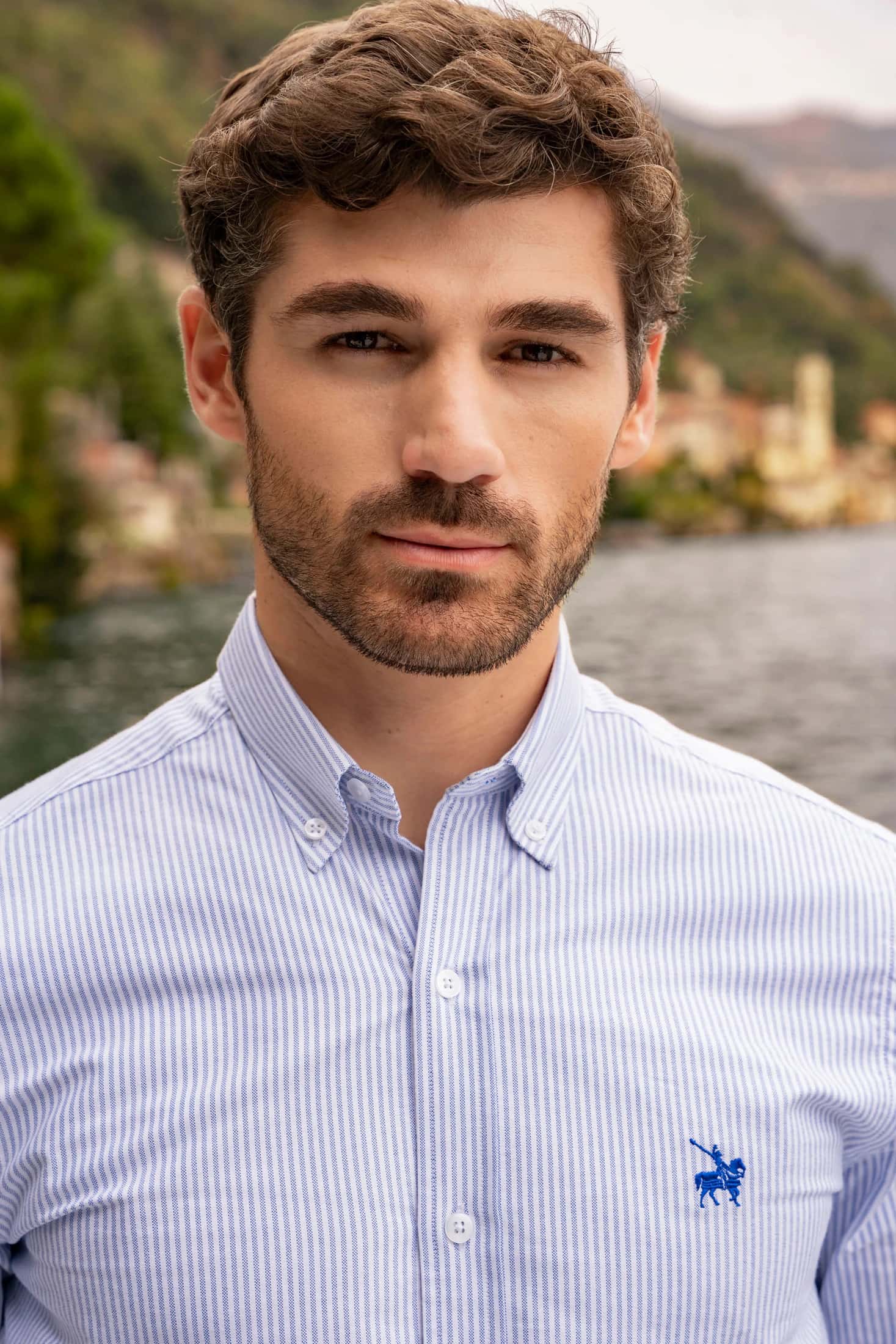 Camisa Oxford Rayas Torino Hombre Azul Claro