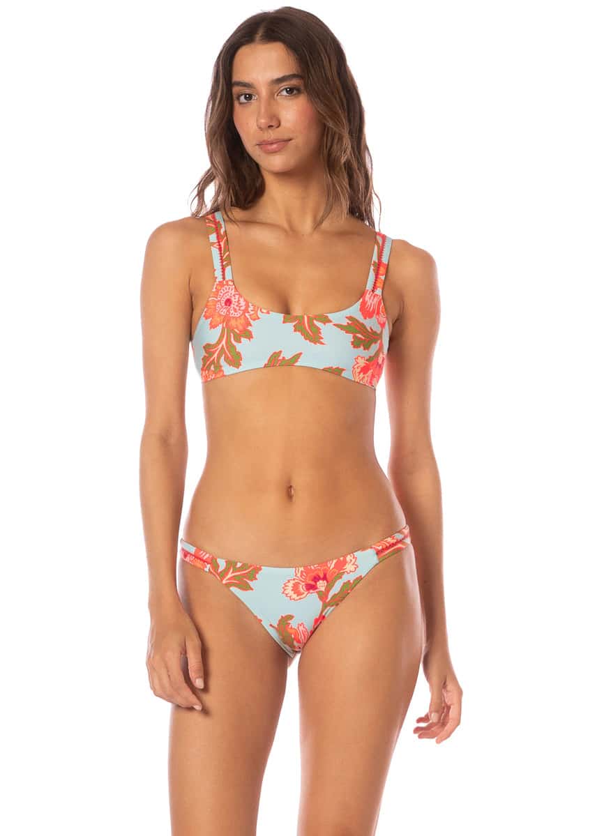 Maaji Floral Sky Nalai Sporty Bralette Bikini Top