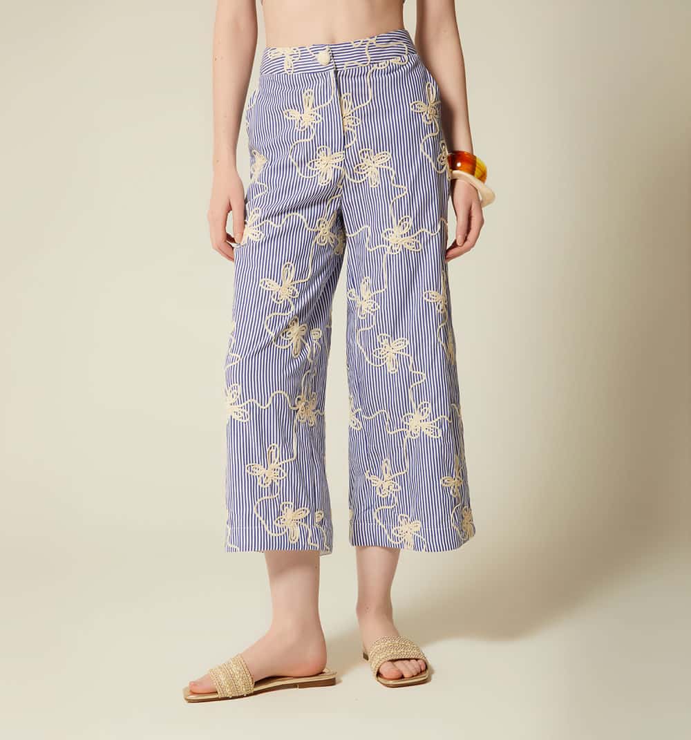 Pantalon cullote tiro alto