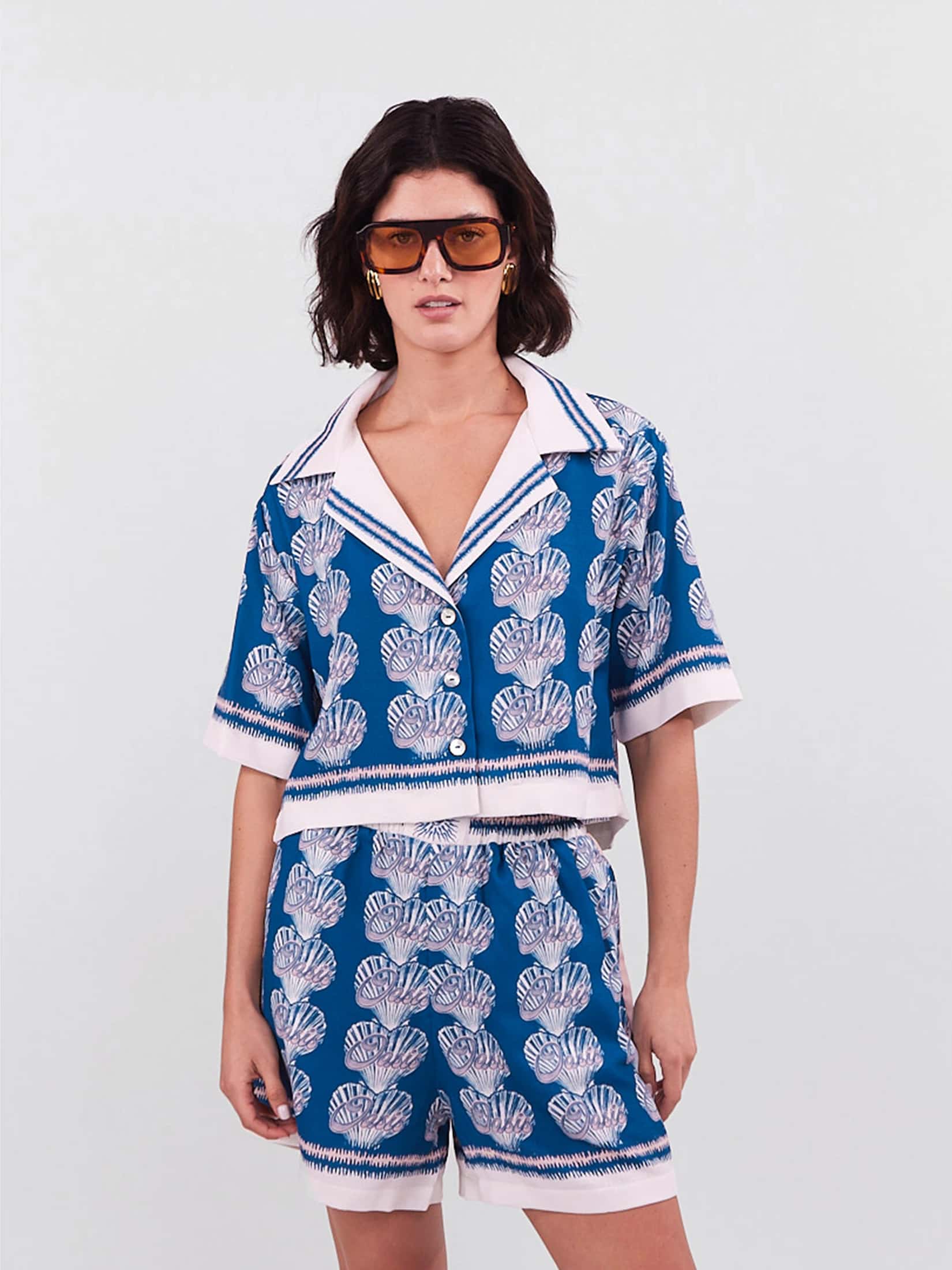 Cropped Blouse Oasis - Azul