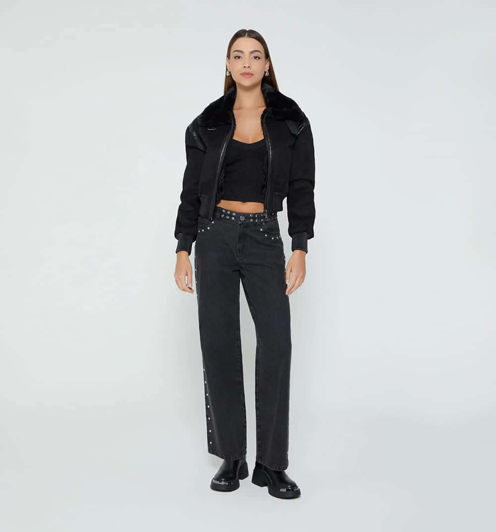 Chaqueta bomber con pelo interno