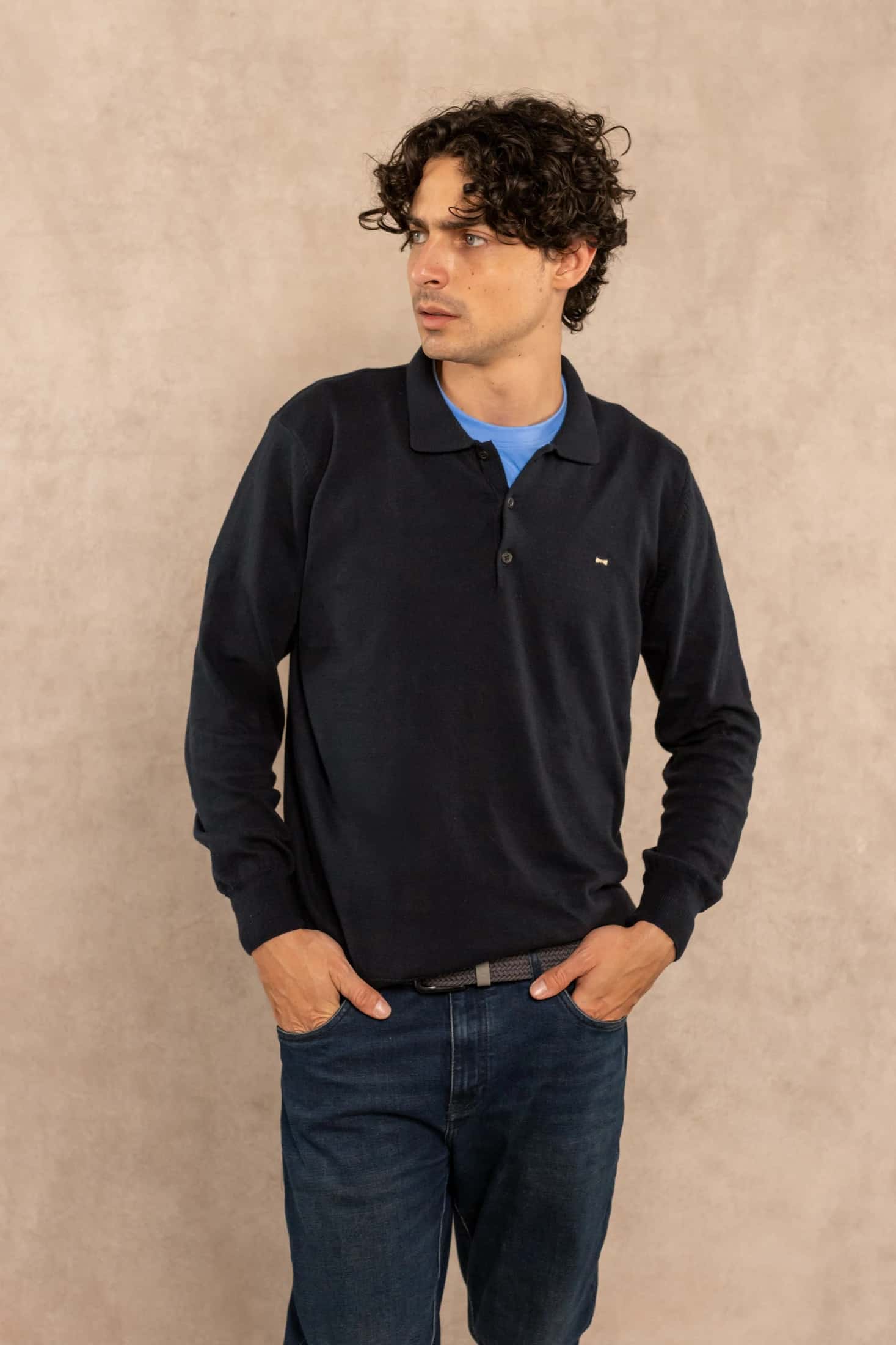 Polo Tejido Manga Larga Midnight