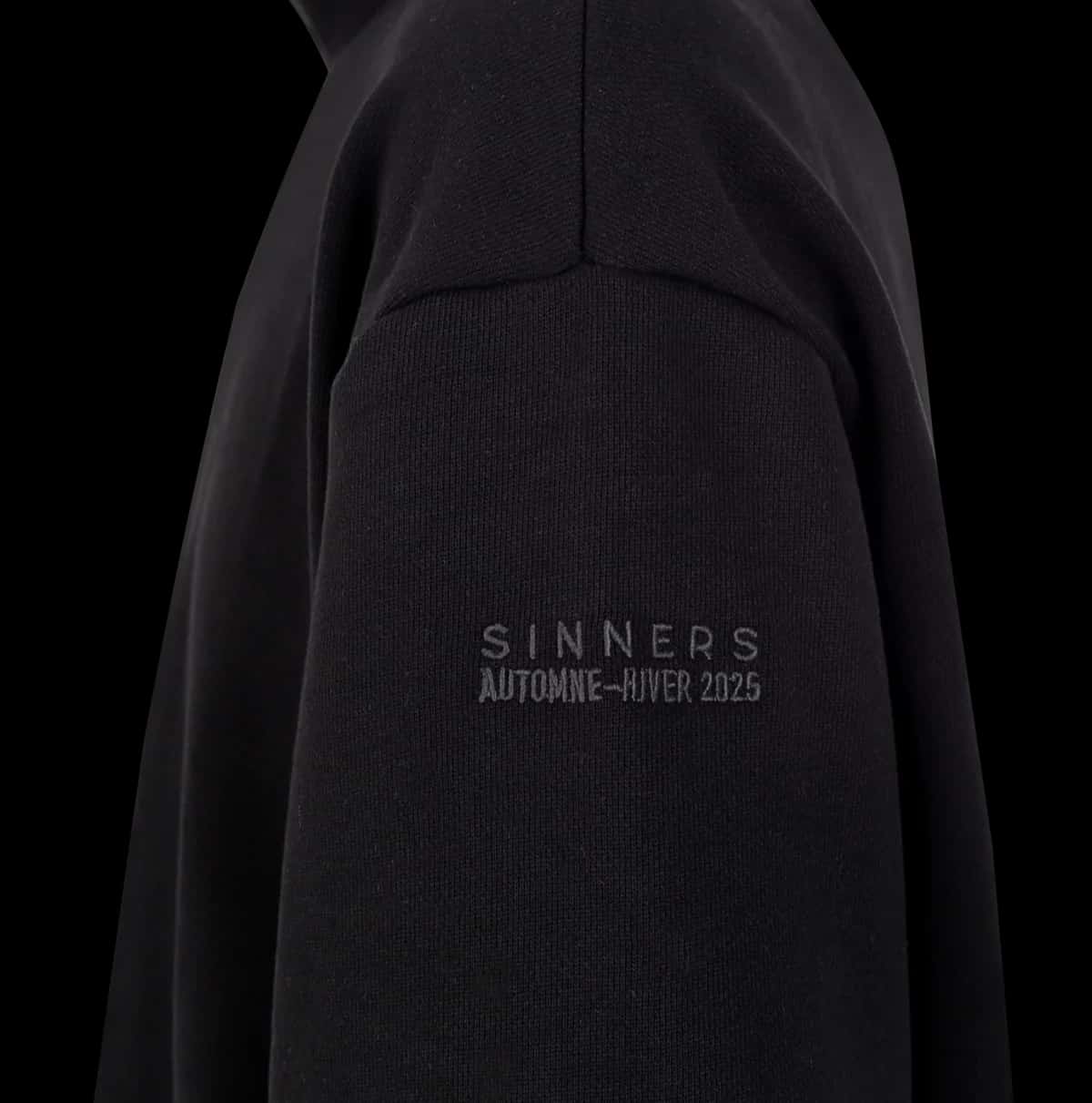 MONOGRAM HALF ZIP BLACK SWEATER - miniatura 4