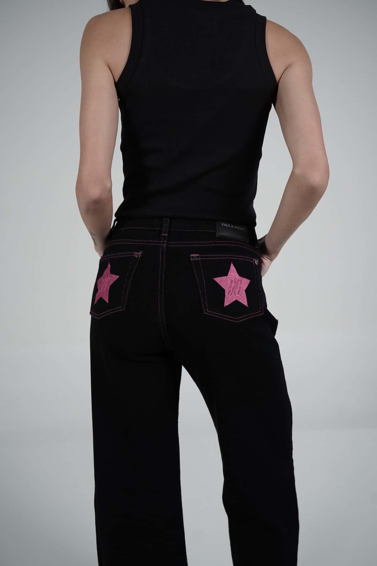 Fucsia Double Star Jeans