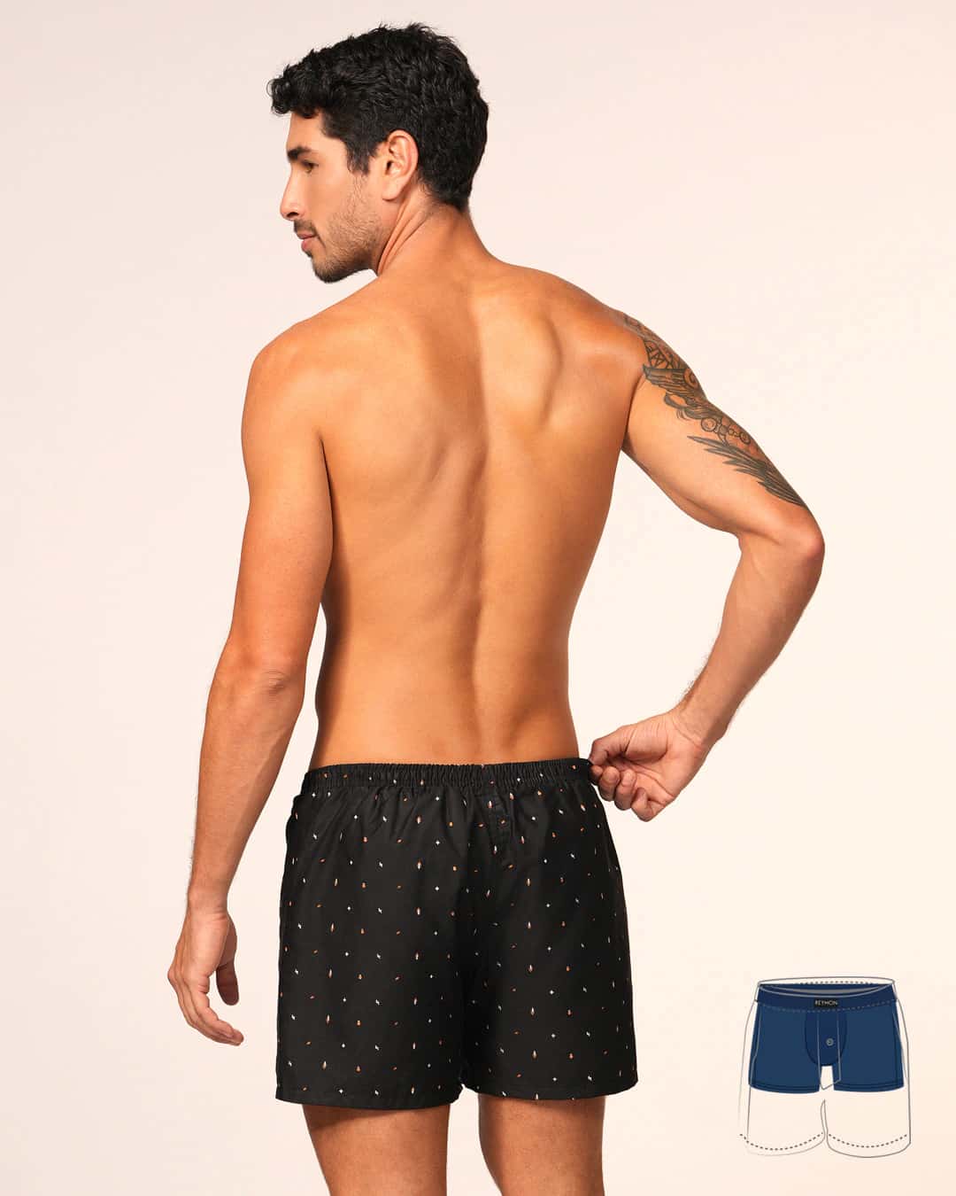Boxer suelto con boxer interno en poliester Ref. 3052 - miniatura 2