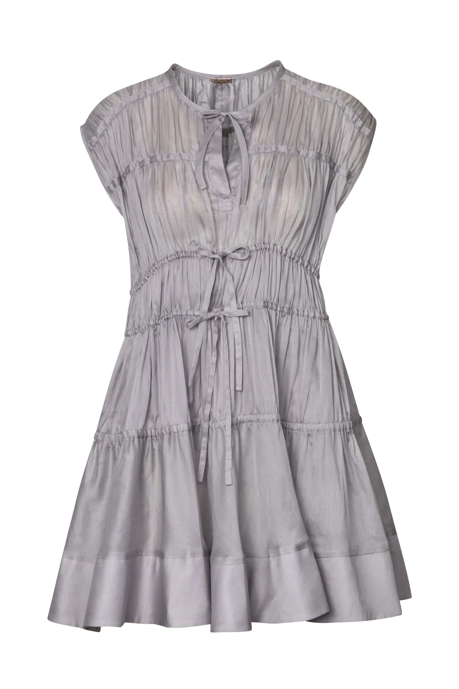 Cotton Voile Tiered Mini Dress - miniatura 2