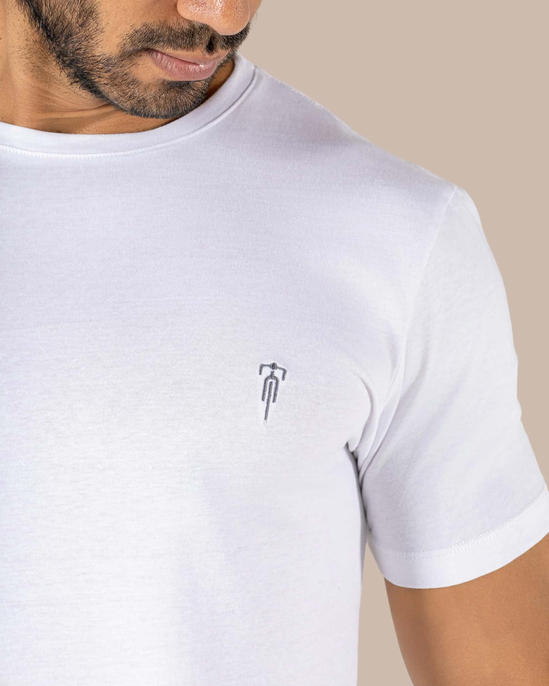 Camiseta Cuello Redondo Algodón Amore Blanco X2