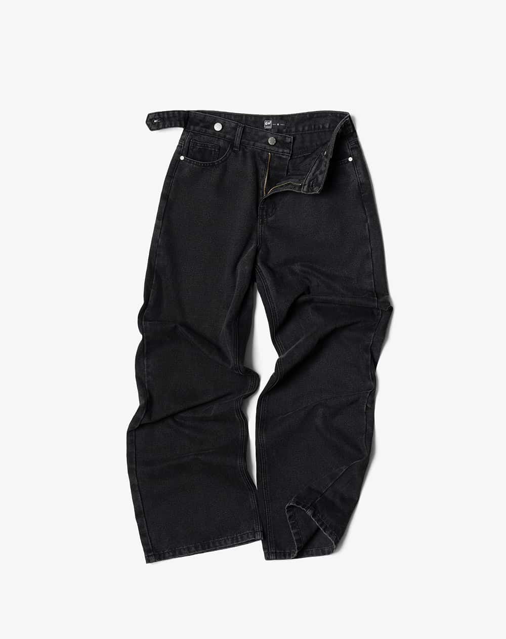 Jean wide leg tiro alto negro mujer