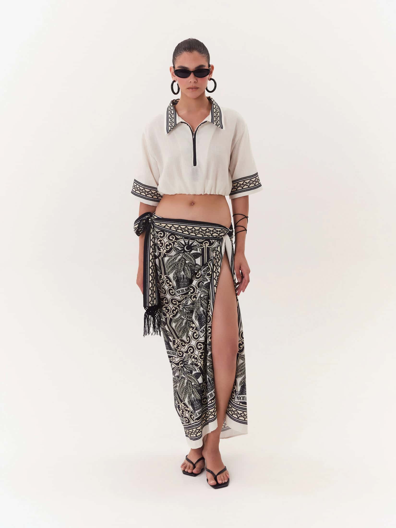 Cropped Top Solar - Negro