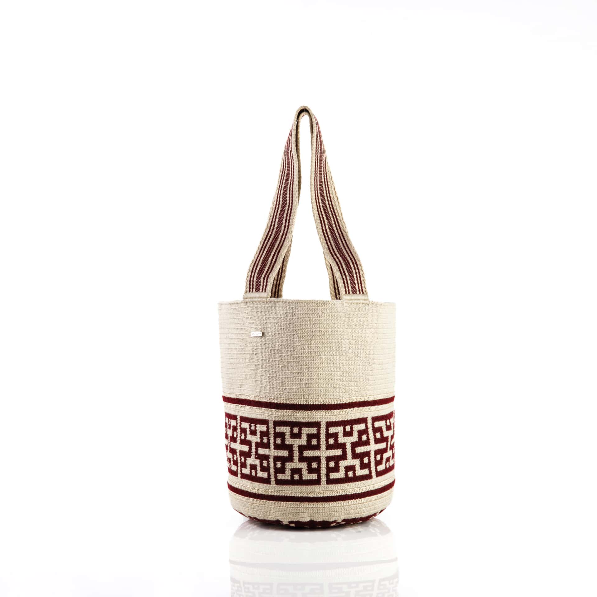 Bolso de Playa Wayuu Beige/Rojo