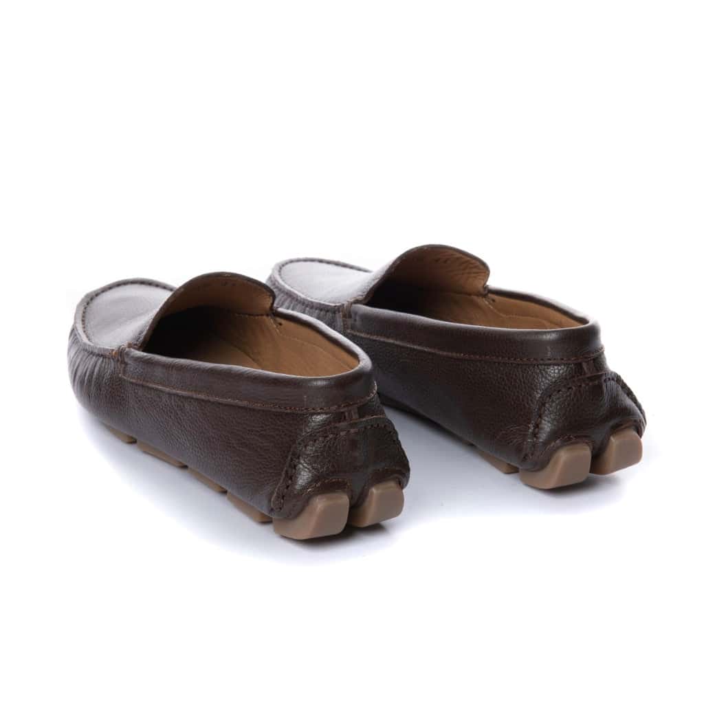 Mocasines Hombre Lisos Cuero Café - miniatura 2