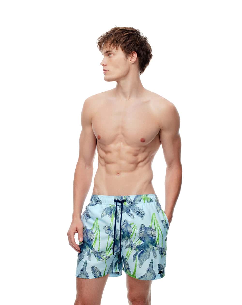 Pantaloneta de baño estampada hombre