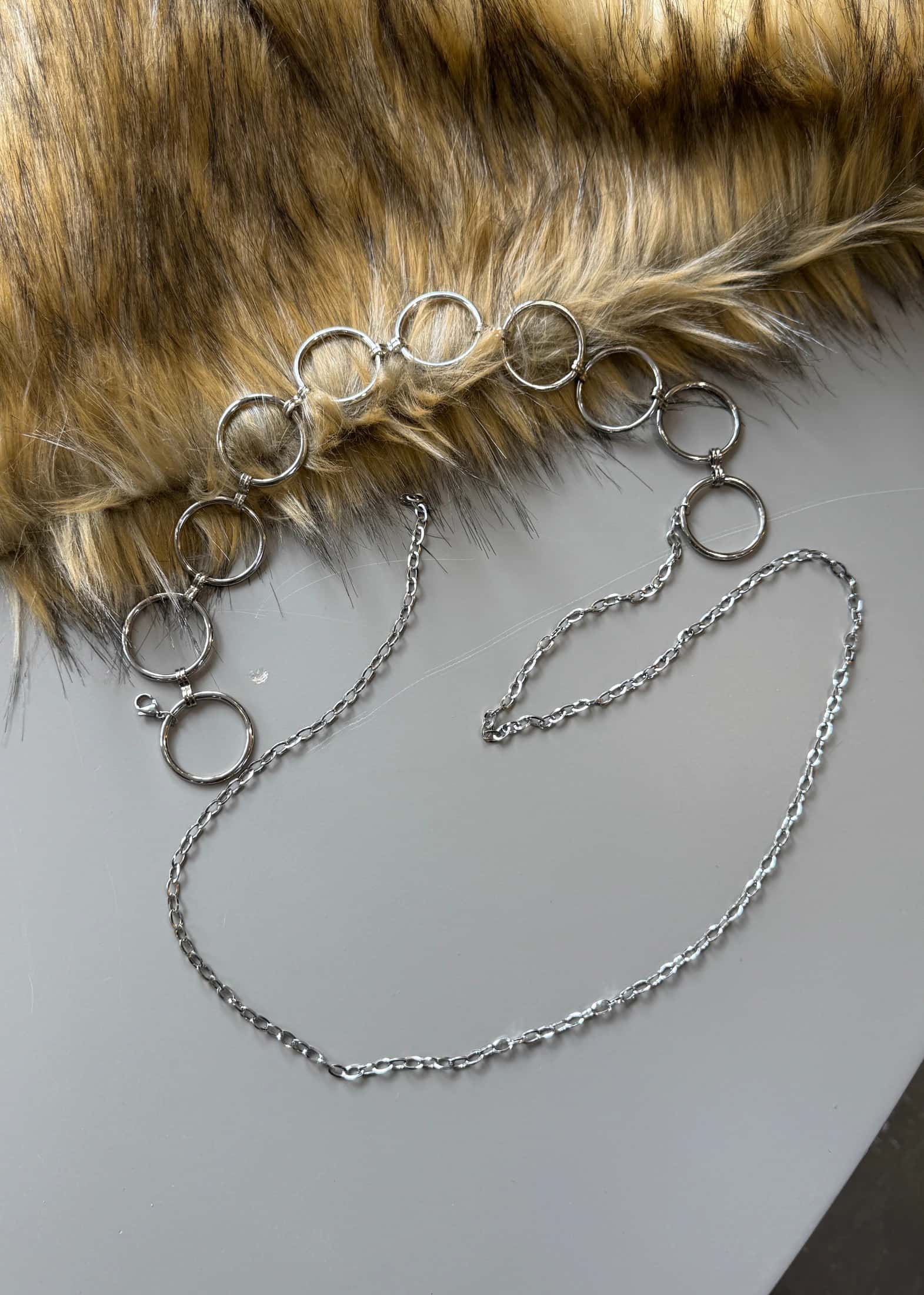 CINTURON DE AROS PLATEADO