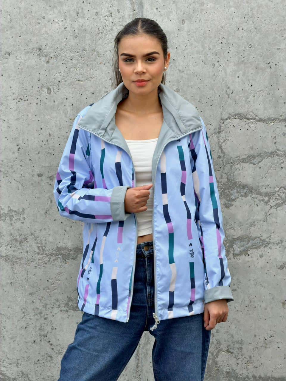 Chaqueta Doble Faz Azul Gris
