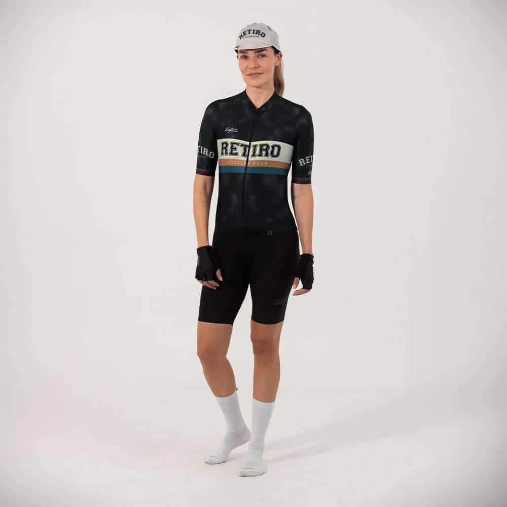 CAMISA CICLISMO MANGA CORTA RETIRO 2025 BLACK PARA MUJER - miniatura 1