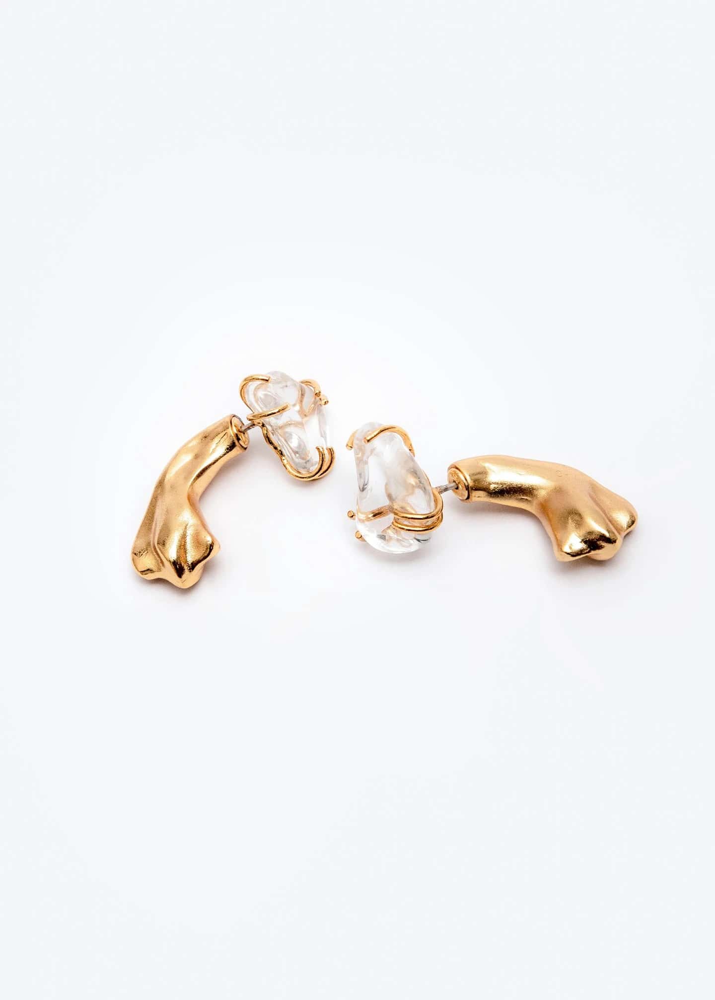 Aretes Cuarzo Maxi Petal Curve