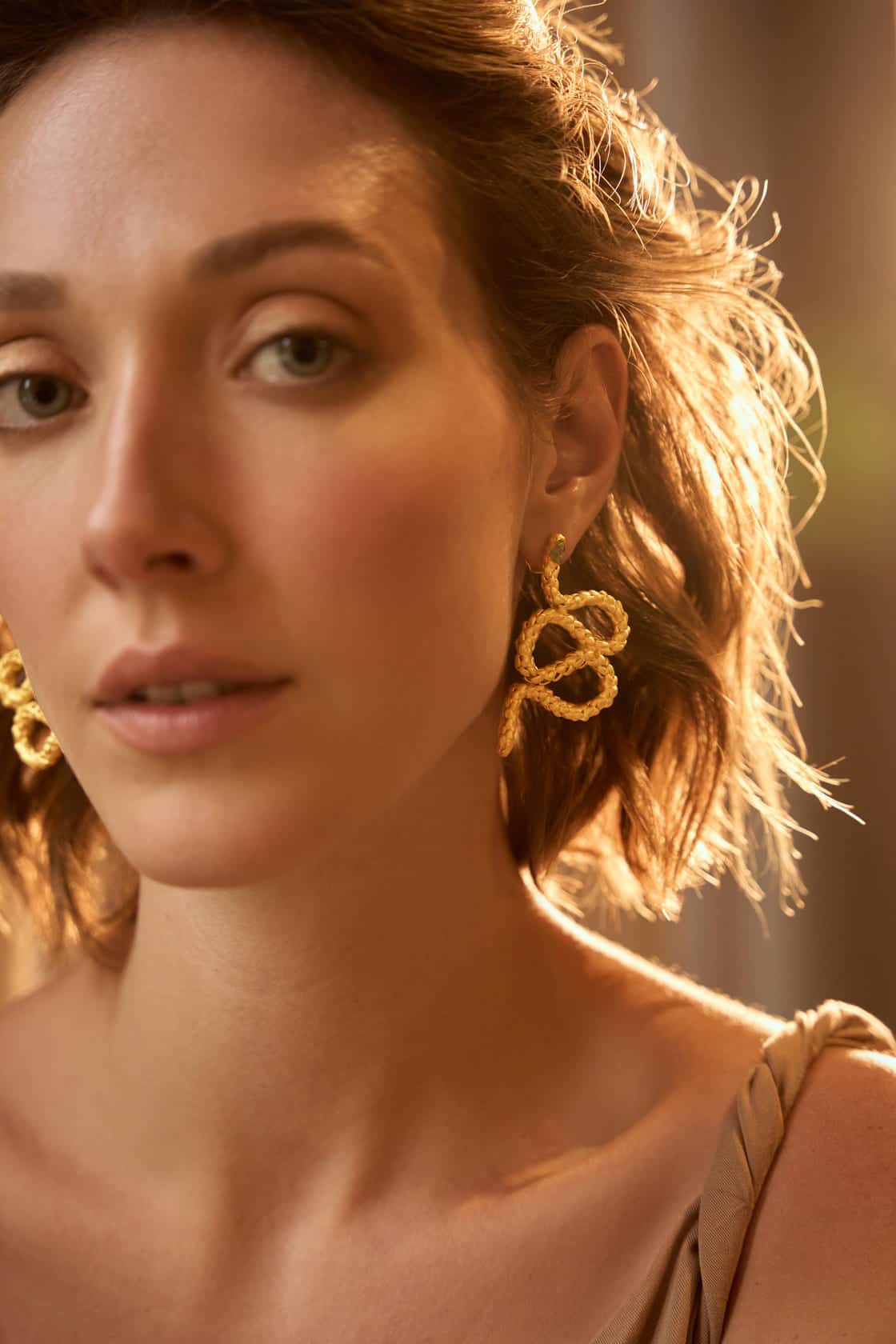 ARAUCARIA TWIRLS AND ROUGH EMERALD EARRINGS