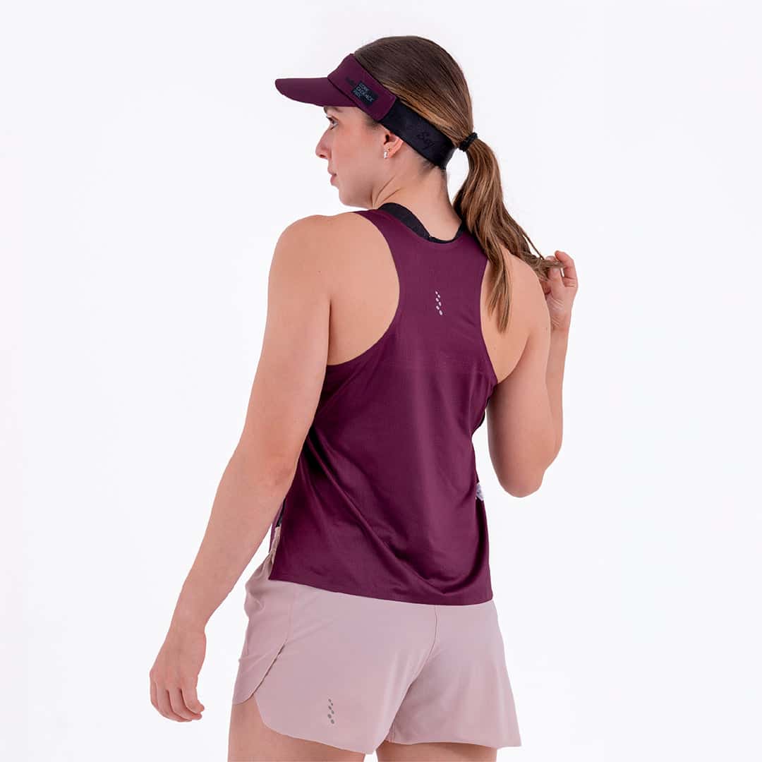 CAMISETA RUNNING MANGA SISA LEVIT CIRUELA PARA MUJER - miniatura 2