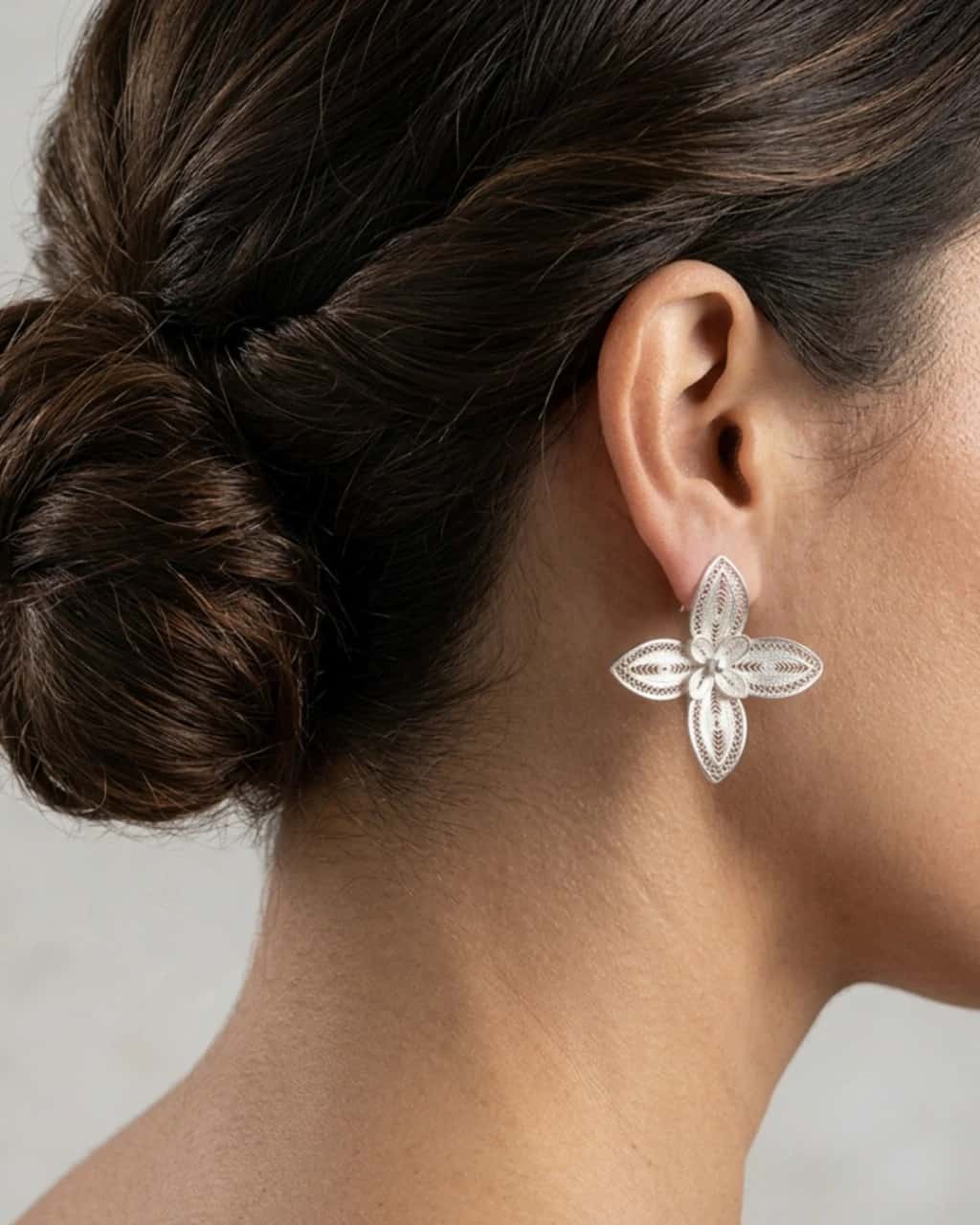 Aretes Flor de Luz en Filigrana Plata ley 950