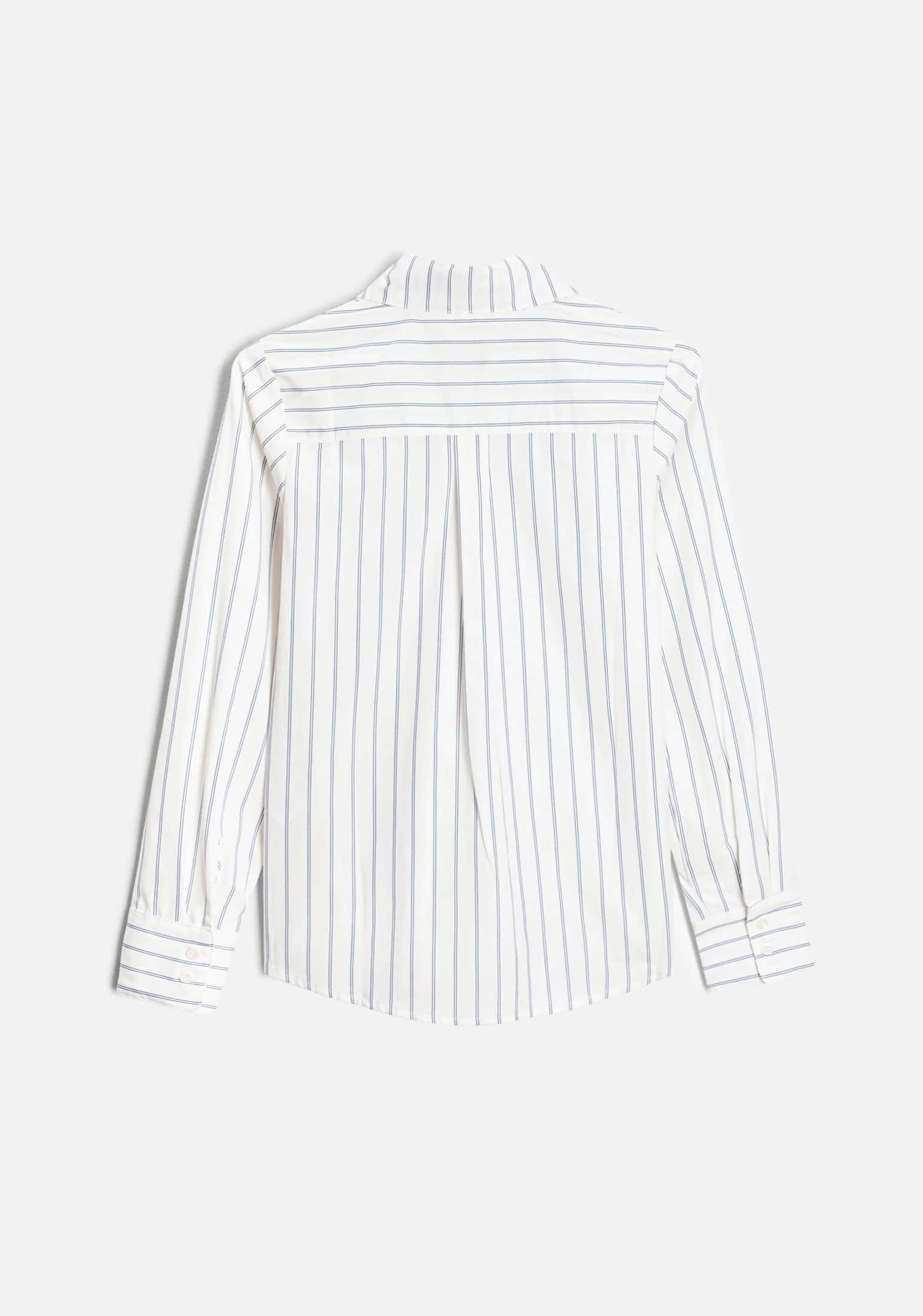 Camisa M Isabella Rayas Marfil - Azul Claro - miniatura 4