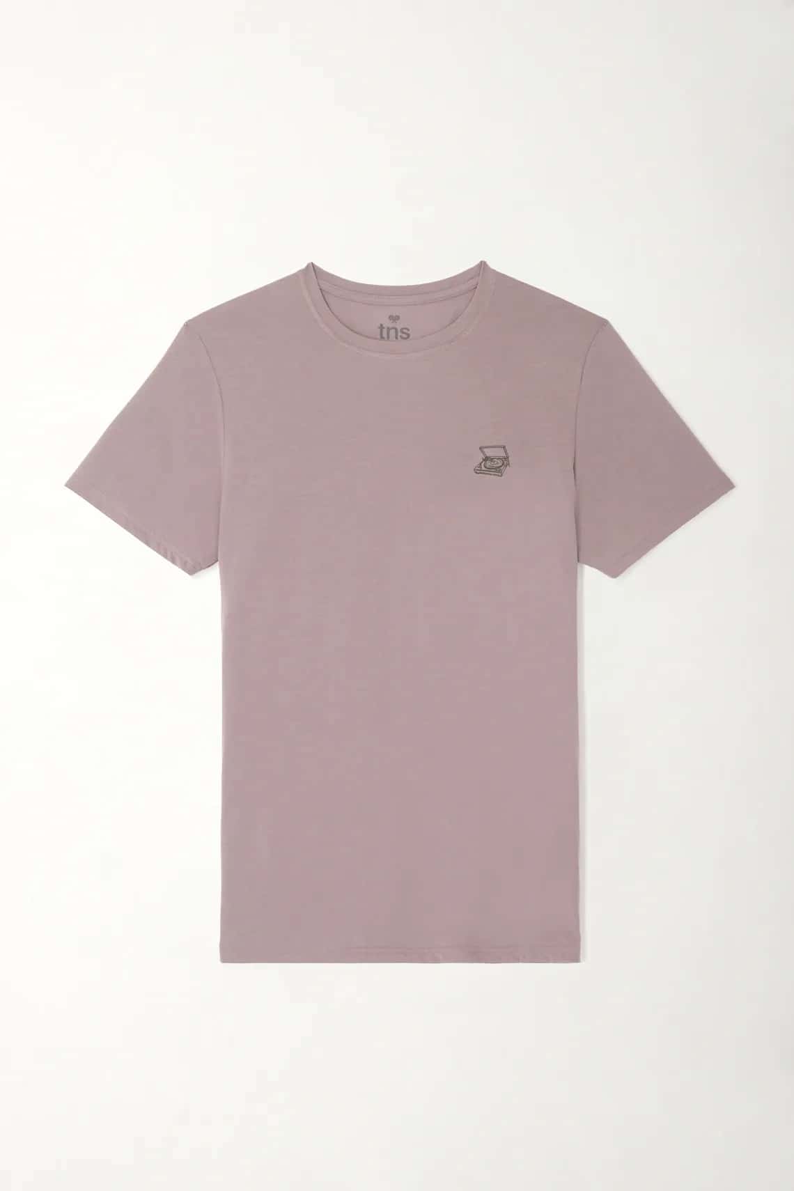 Camiseta estampada en espalda gris para hombre