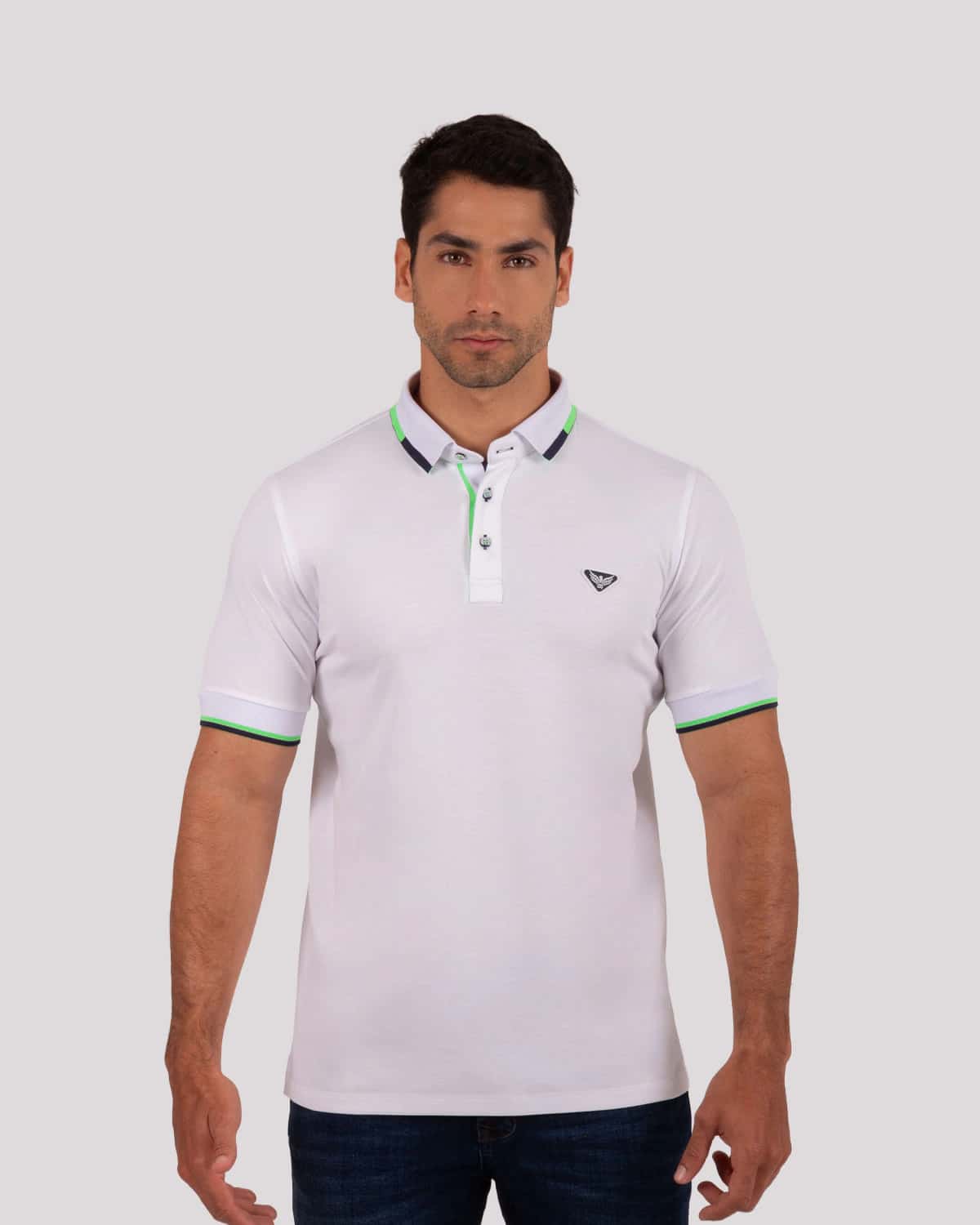 Polo slim blanca para hombre