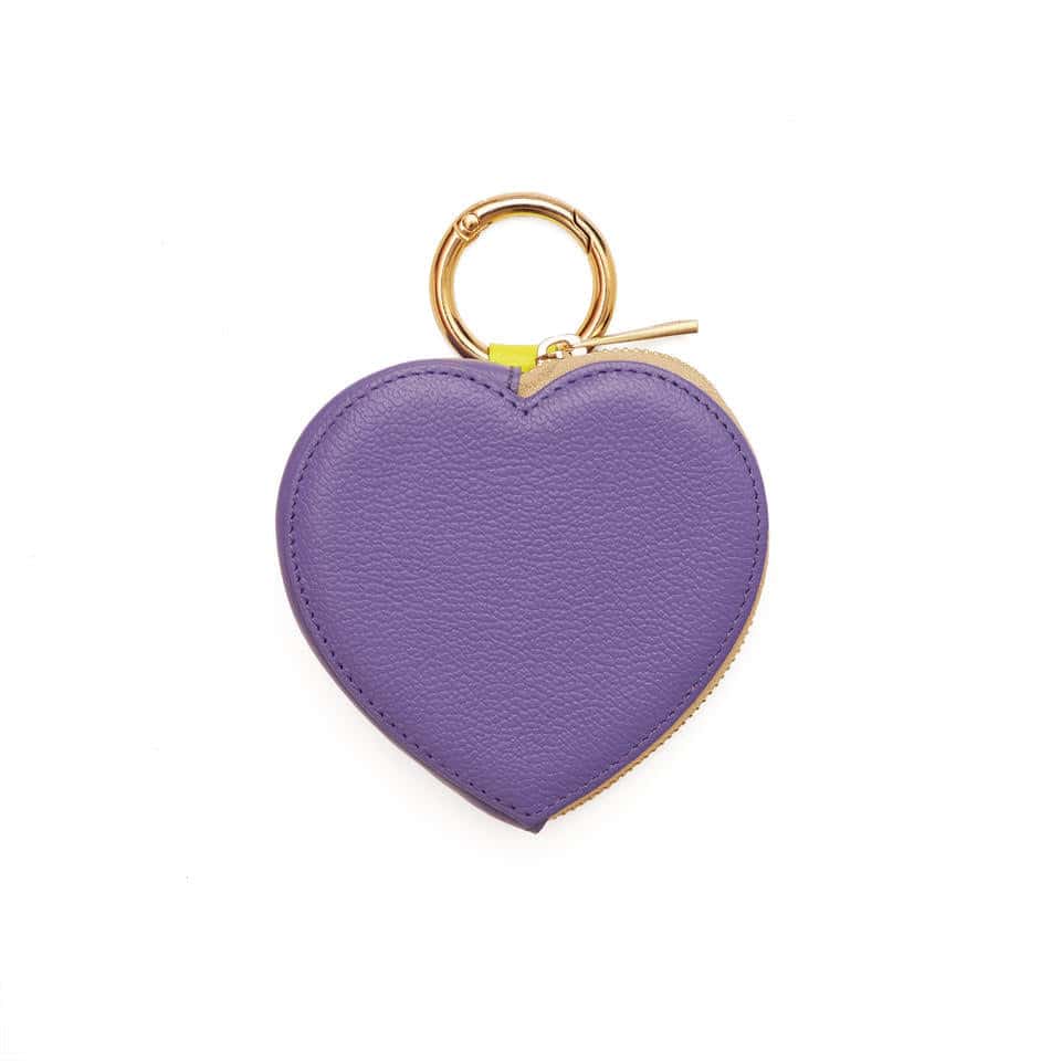 HEART charm (coin holder) deep PURPLE