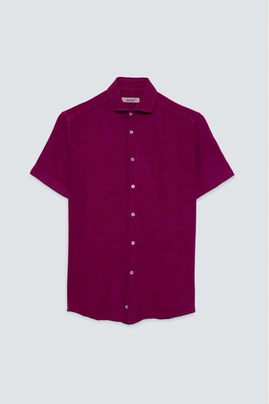 men’s linen shirt fuxia mc basic