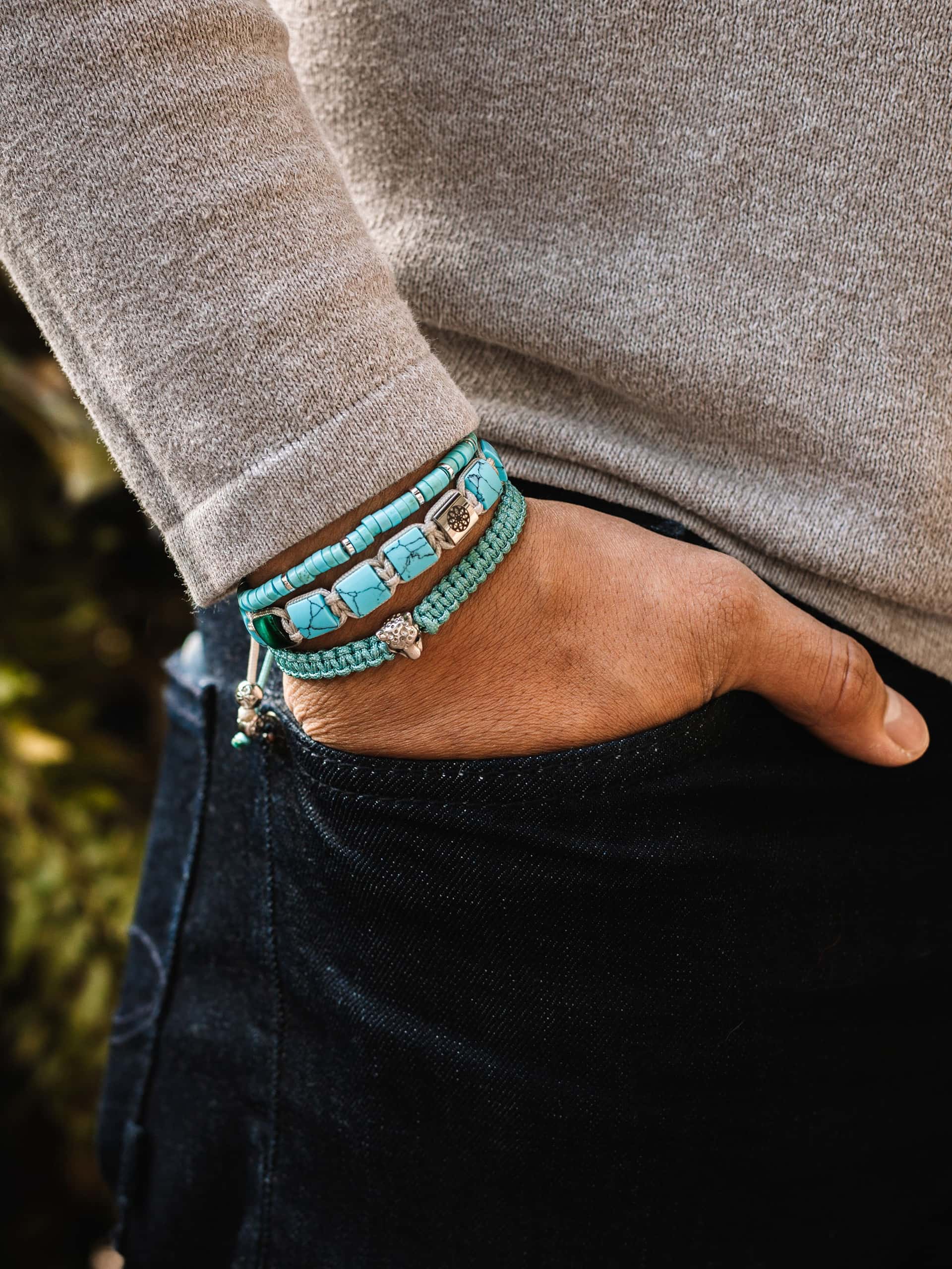 Brazalete Artesano Tigre Turquesa - miniatura 2