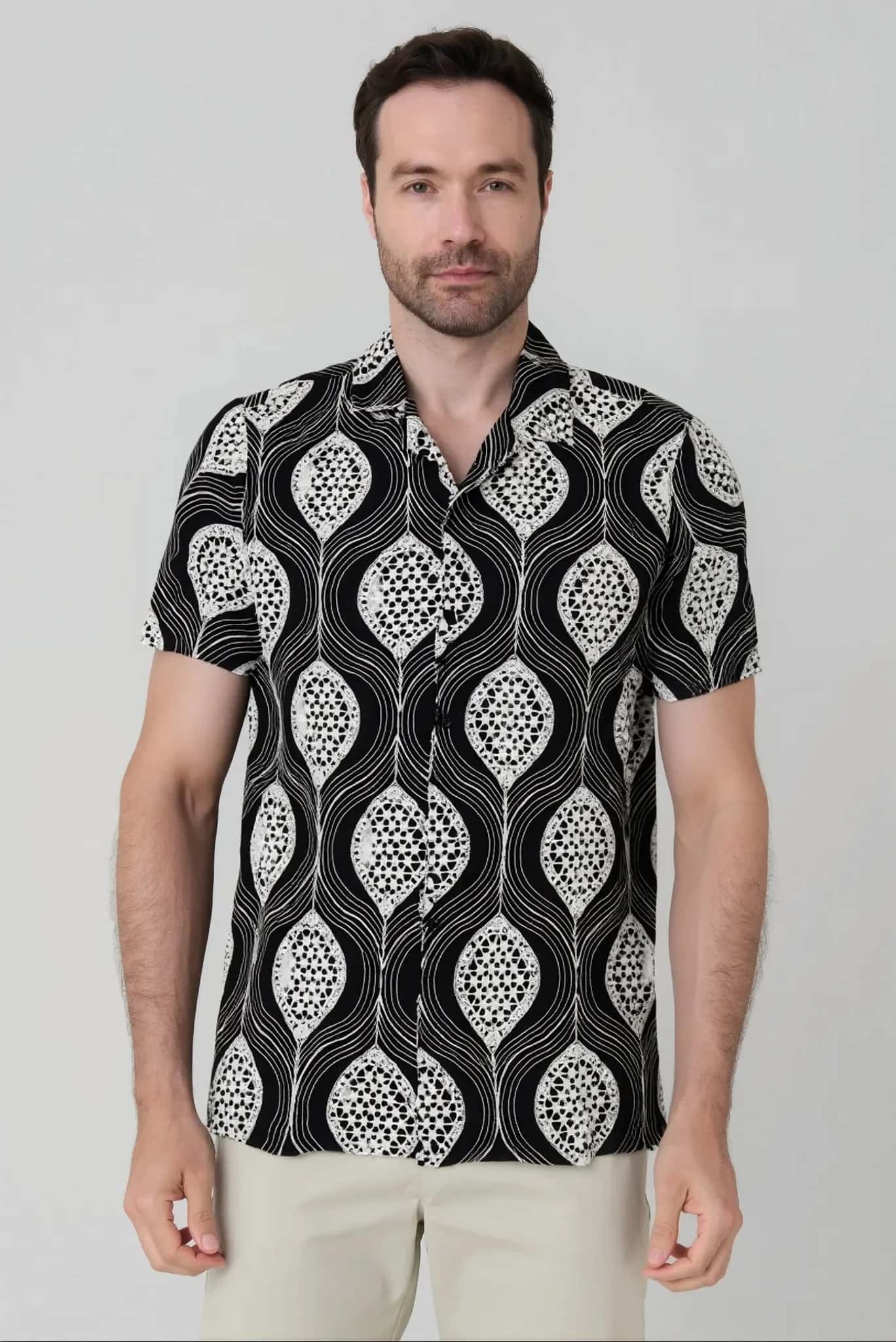 Camisa Manga Corta tejida Jon Sonen 100% algodón