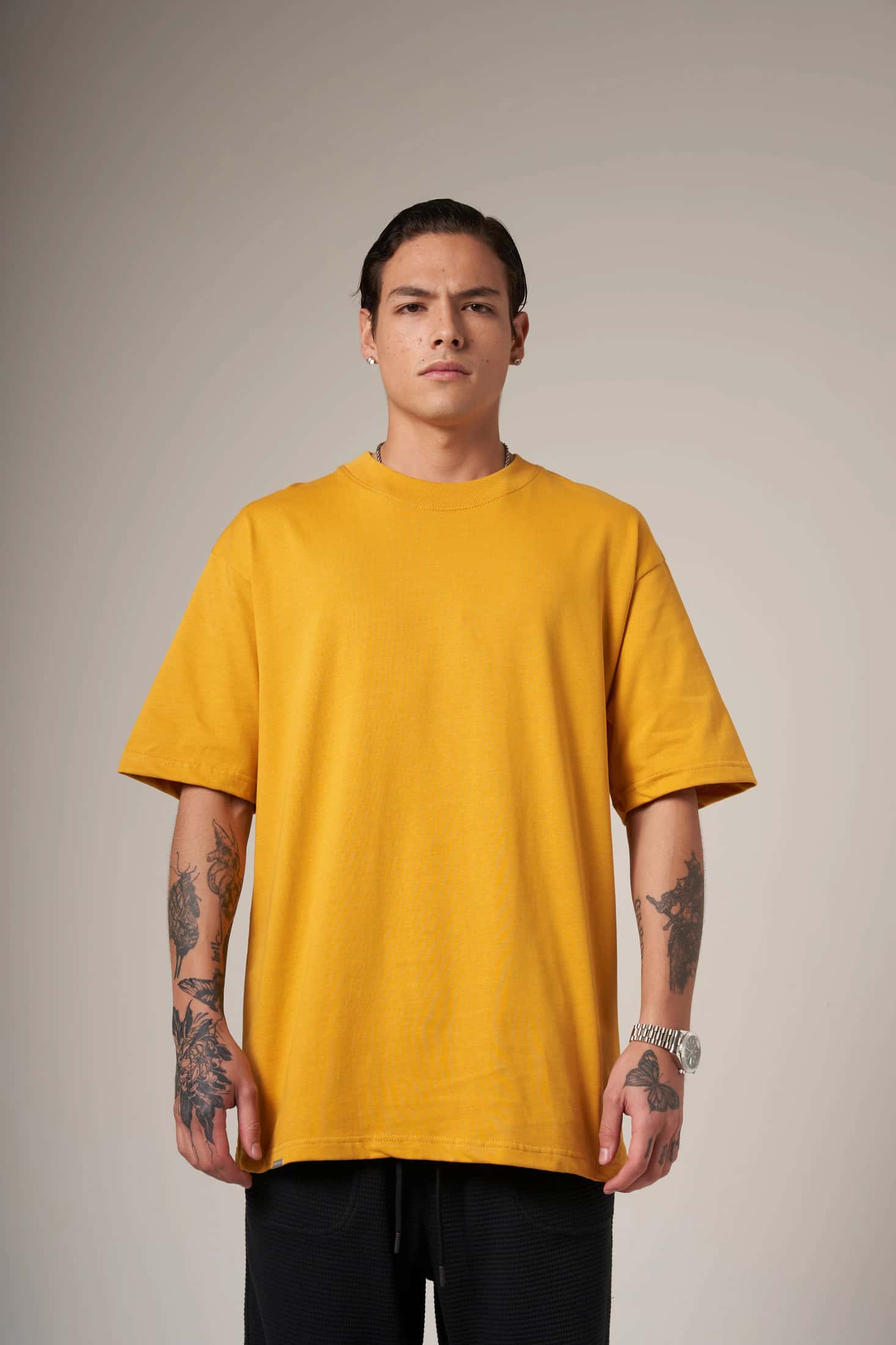 CAMISETA 250 GRAMOS, 100% ALGODÓN AMARILLO