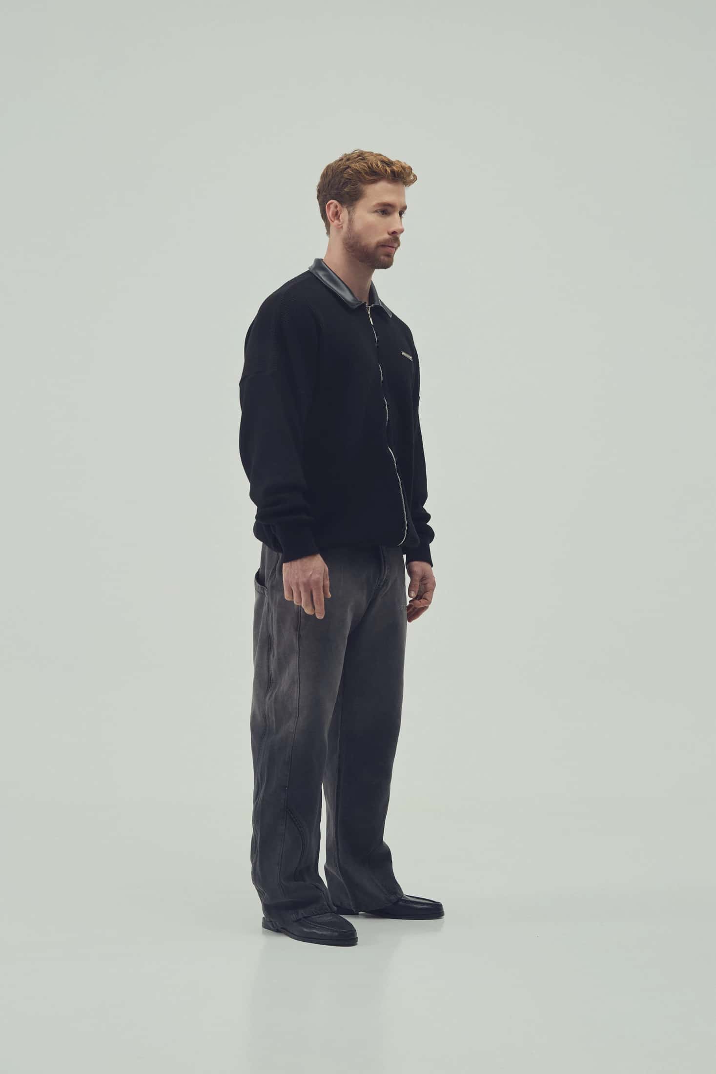 KNIT ZIP UP NEGRO - miniatura 6