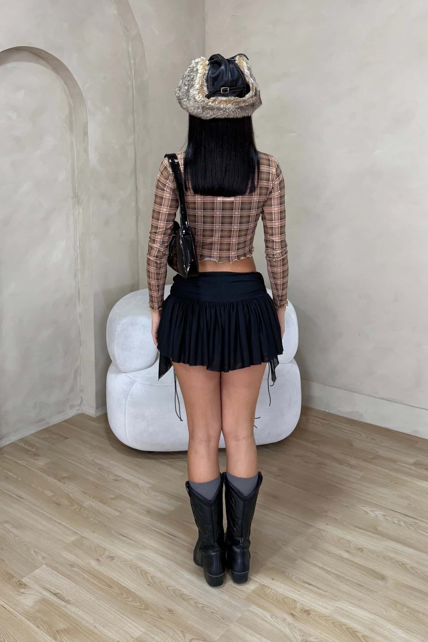 BLOOM MESH SKIRT NEGRO - miniatura 8