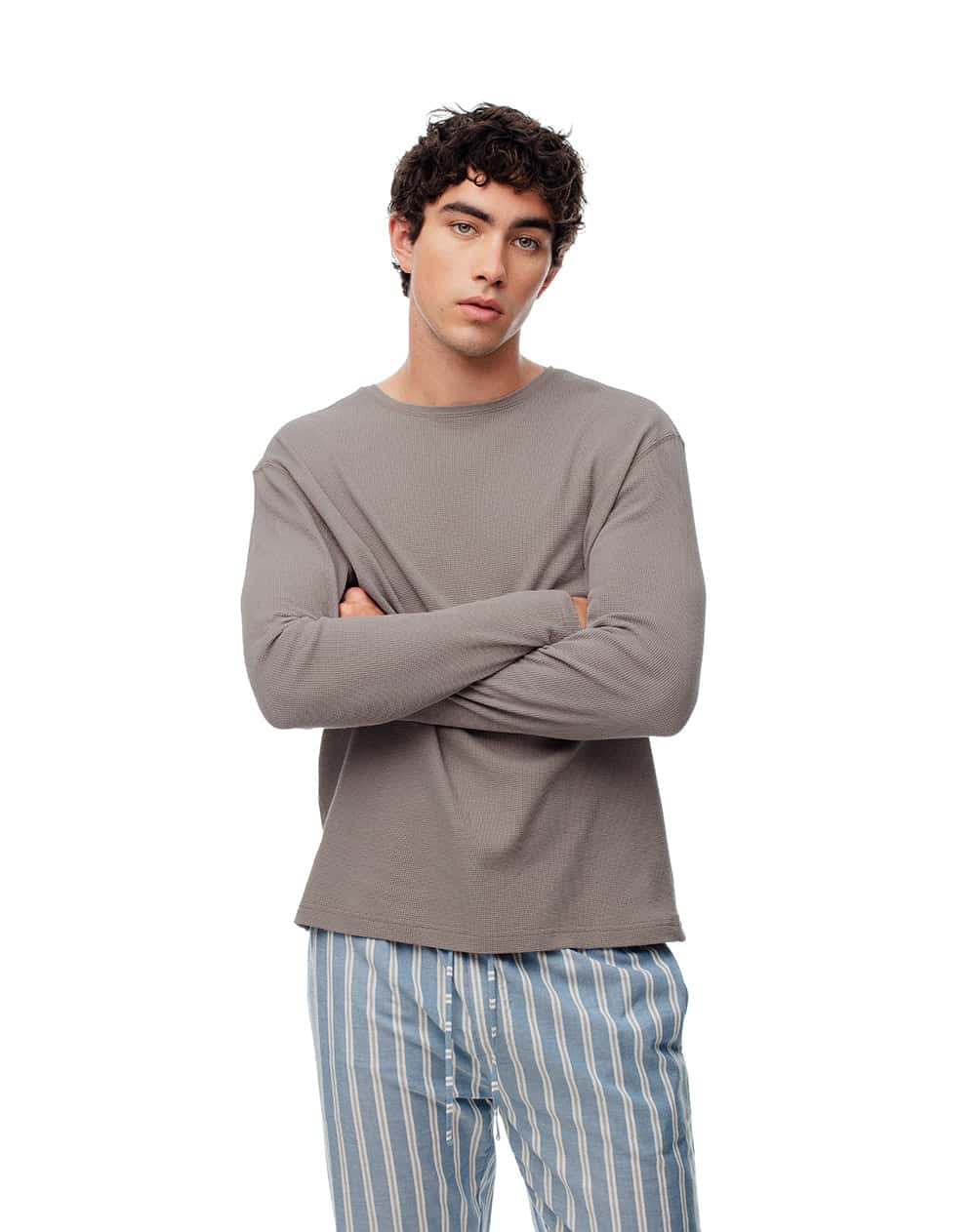 Camibuzo relax algodón taupe hombre