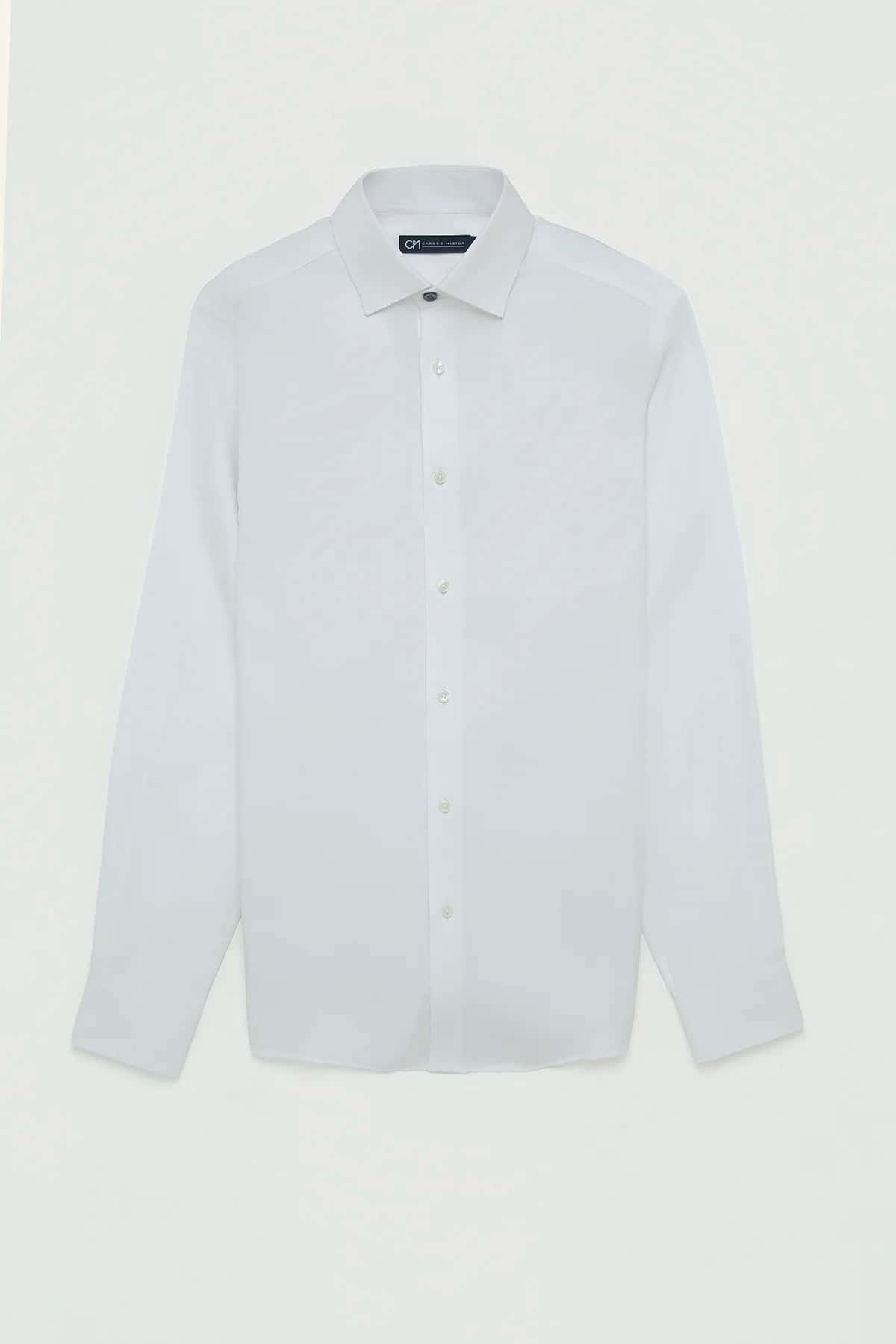 Camisa Sarga Algodón Blanco
