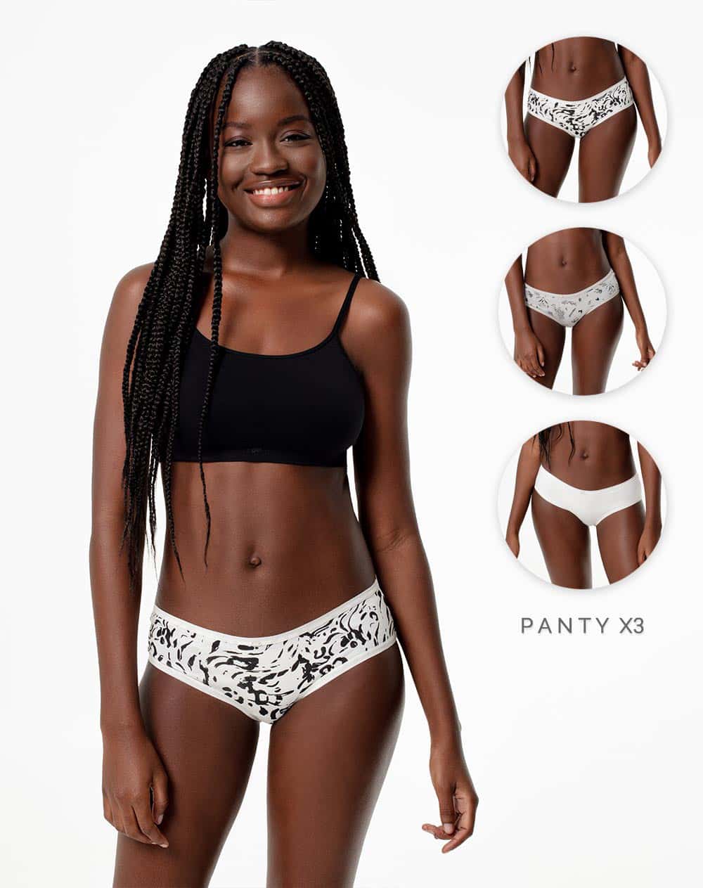 Panty cachetero x3unds surtido mujer