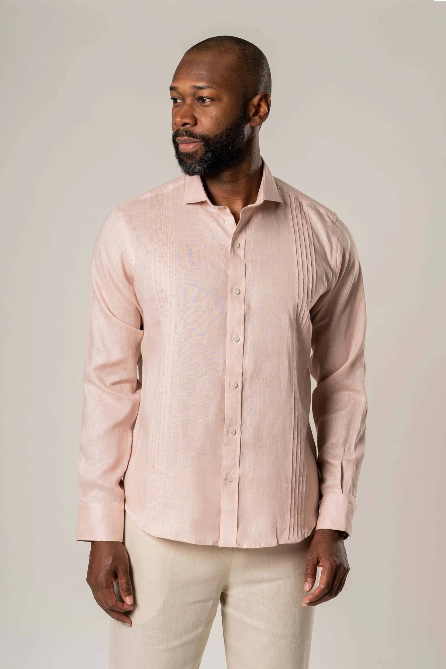 Guayabera 100% Lino Cuello Francés