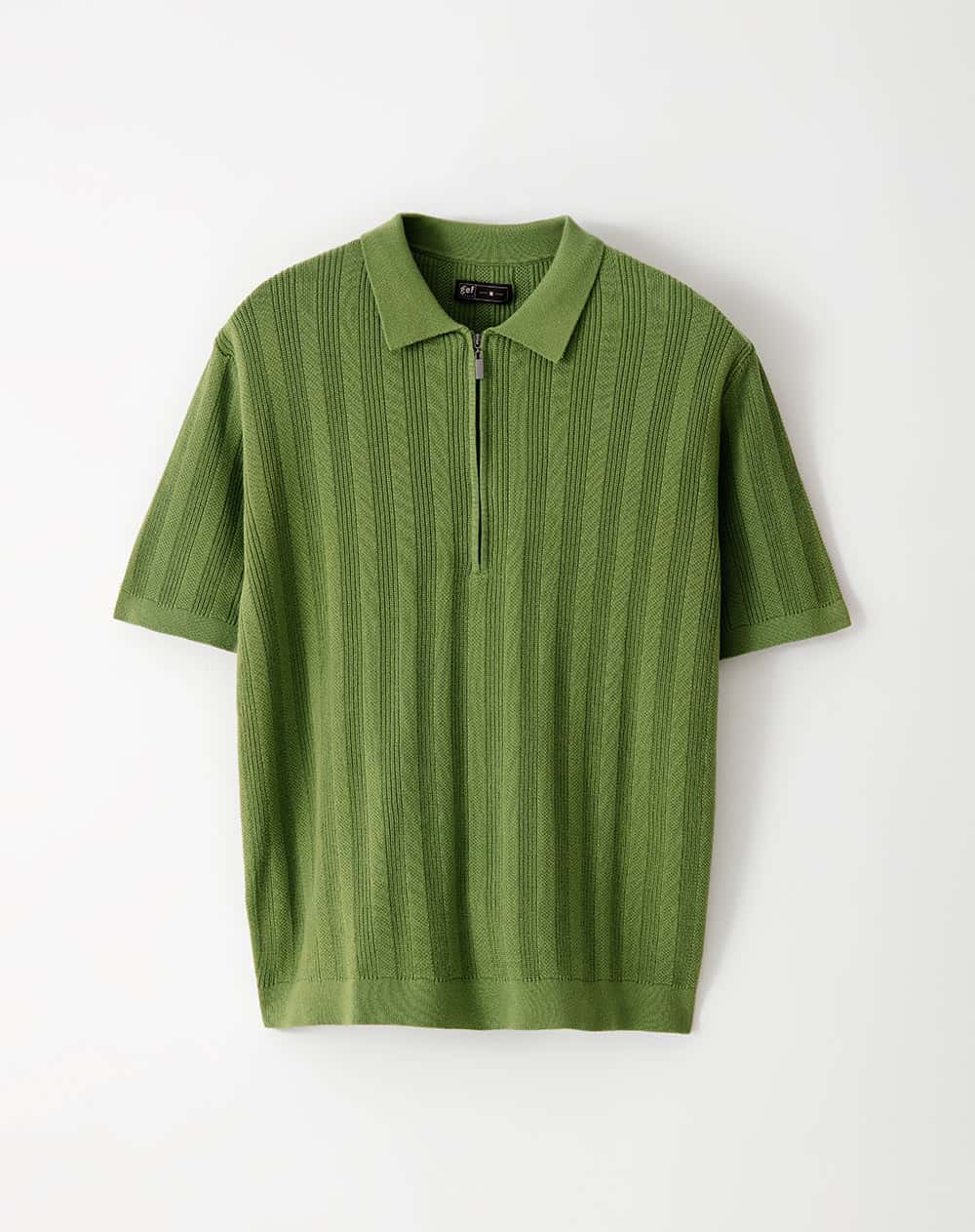 Polo regular tejido de punto algodón verde hombre