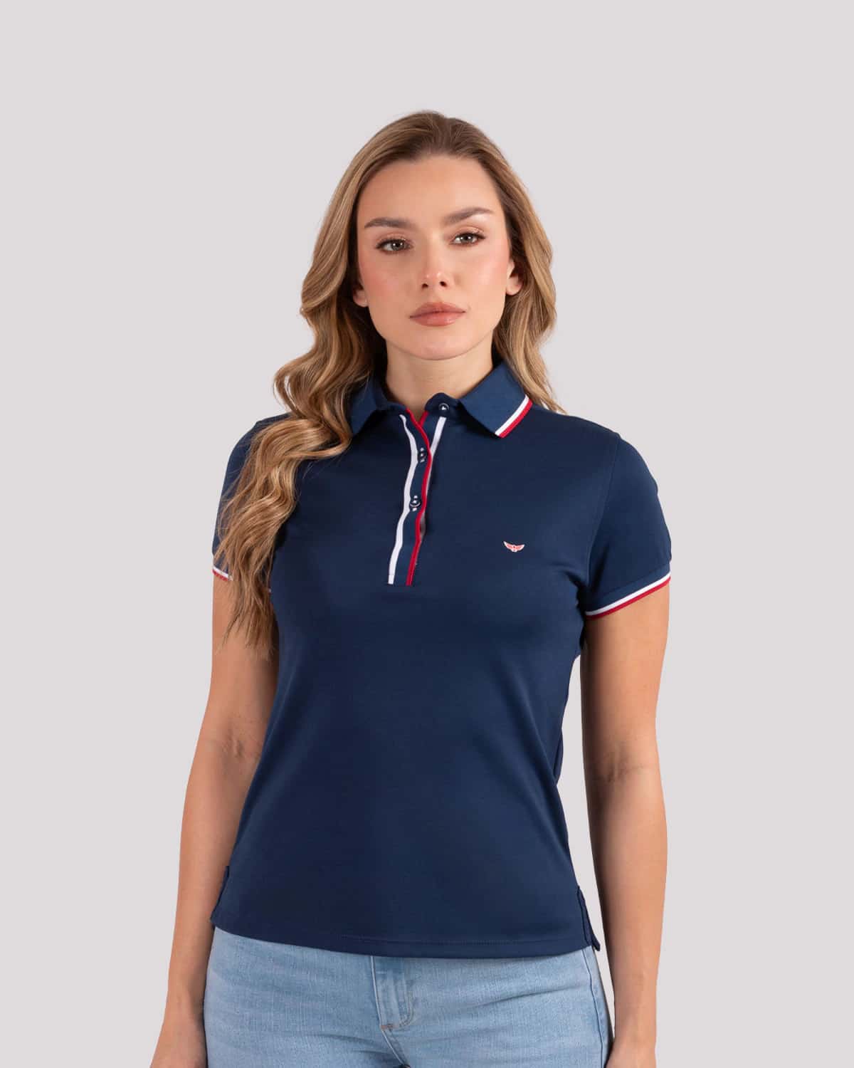 Polo azul para mujer