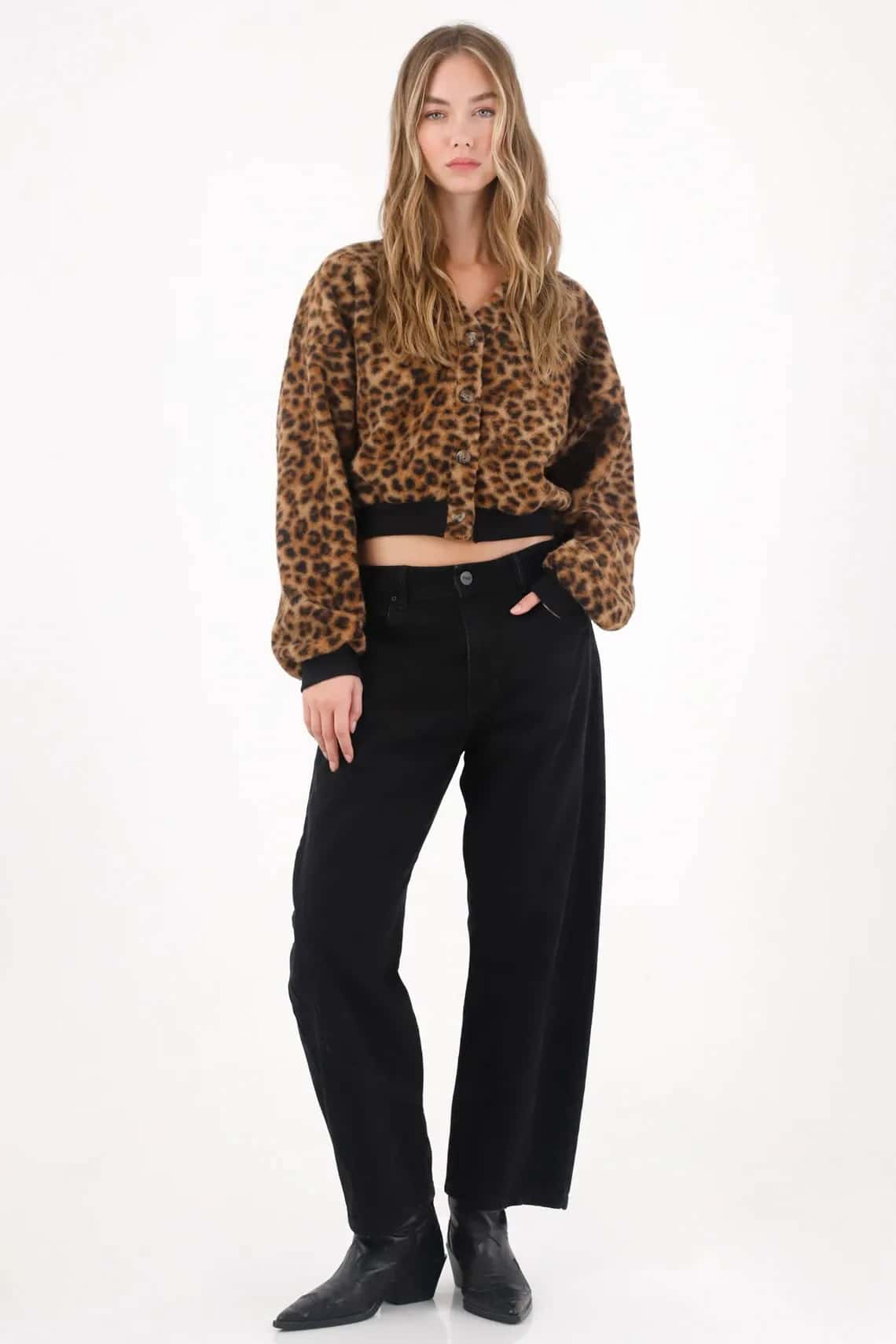 Jean Slouchy black denim para mujer