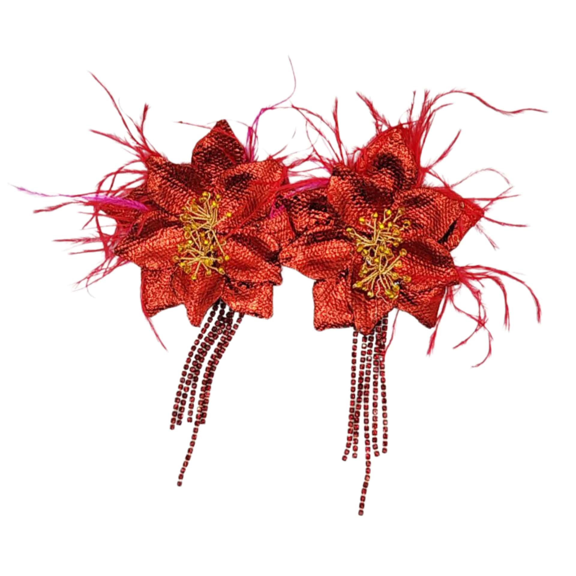 Scarlet Fire Bloom Earrings - miniatura 2