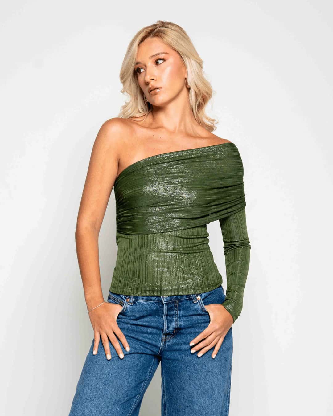 Top Syra Dark Shinny Green - miniatura 3