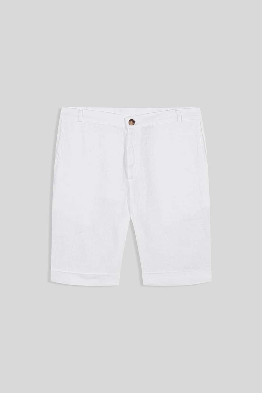 Men's linen bermuda white