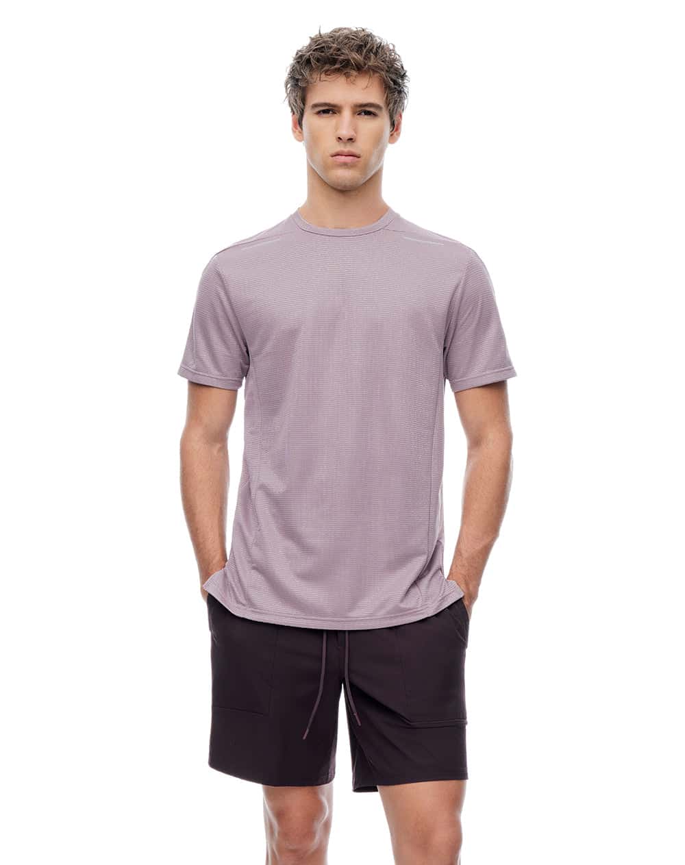 Pantaloneta deportiva vino tinto hombre