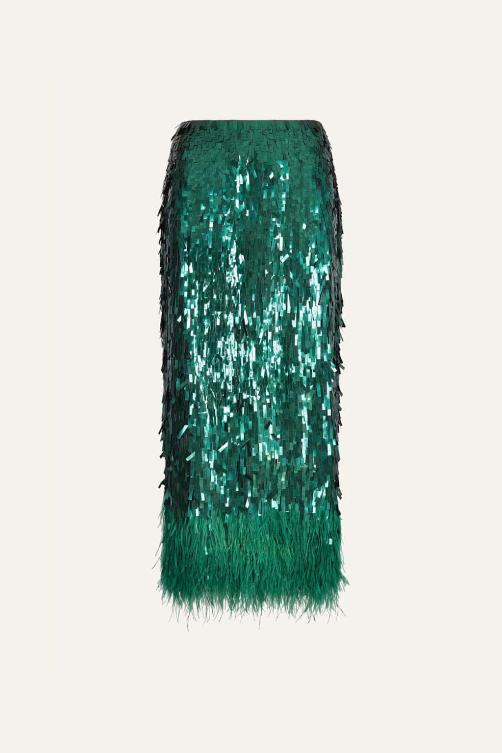 Visually Engaging Skirt in Forest Green