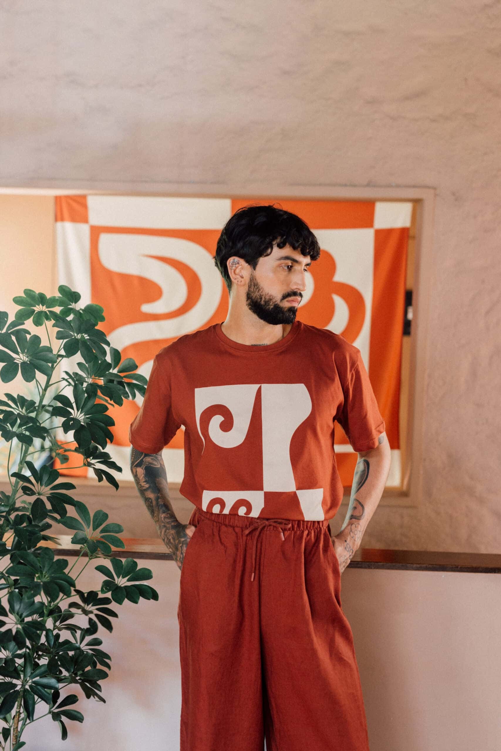 CAMISETA OLAS TERRACOTA